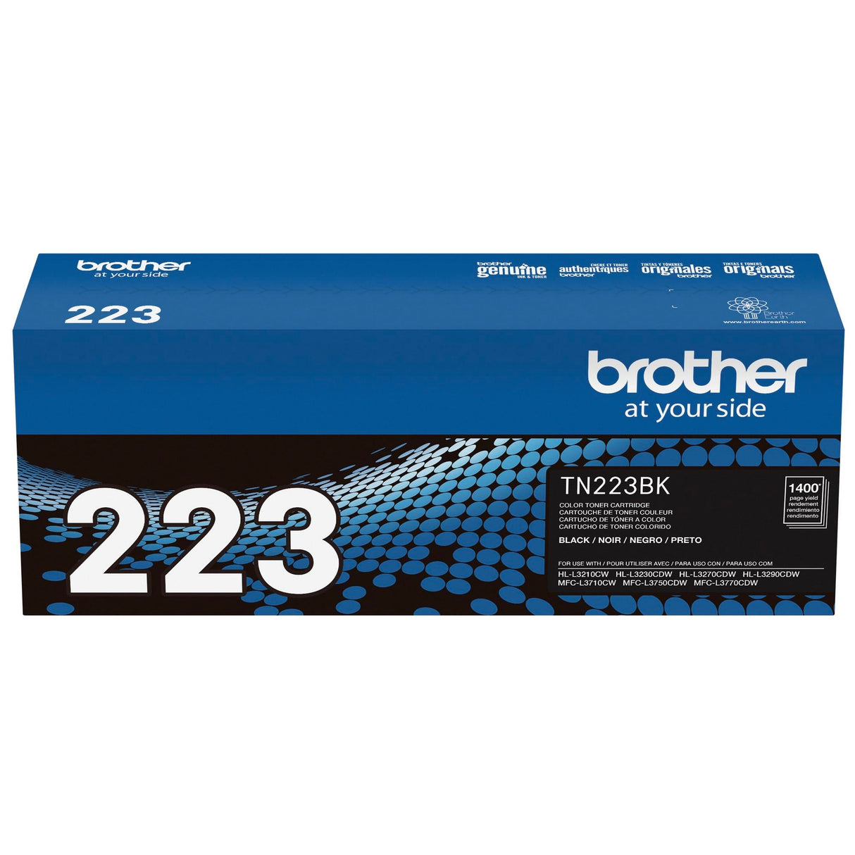 Brother Genuine TN223BK, Standard Yield Toner Cartridge, Replacement Black Toner, Page Yield Up to 1,400 Pages, TN223, Amazon Dash Replenishment Cartridge Brother