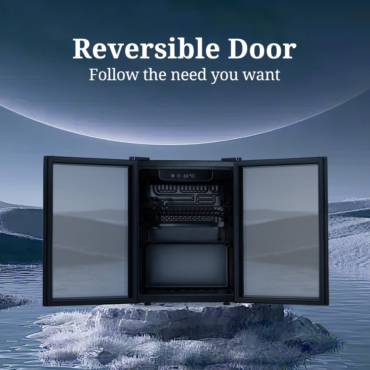 Antarctic Star Beverage Refrigerator Cooler 68 Can, Mini Fridge with Glass Door for Beer Drinks Wine,Freestanding Small Fridge with Electronic Temperature Control for Home and Bar,1.7 cu.ft Antarctic Star