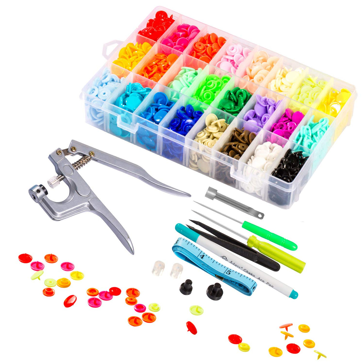 LYNDA Snaps and Snap Pliers Set, 360 Sets T5 Plastic Buttons for Sewing and Crafting LYNDA