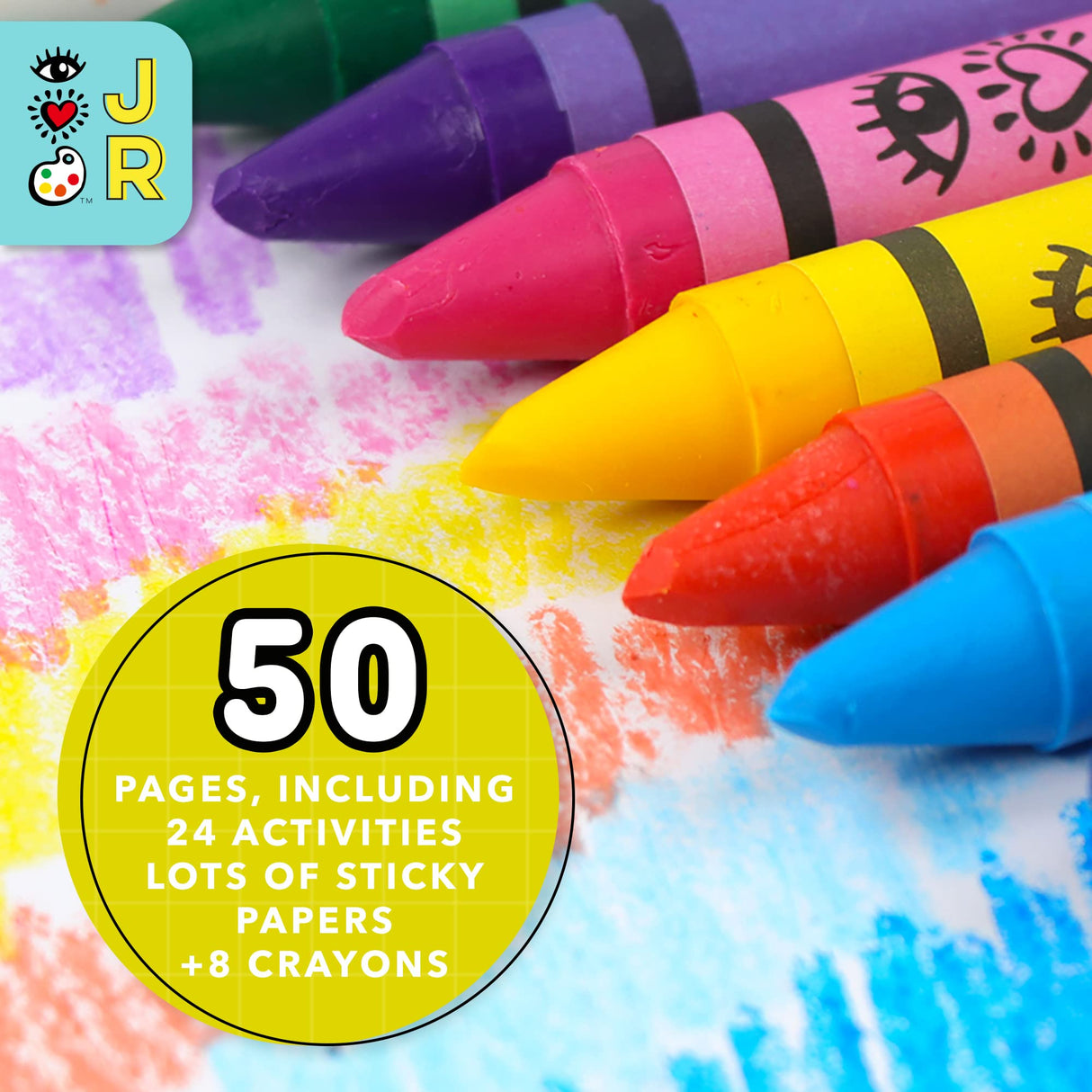 Bright Stripes Travel Coloring Kit for Kids: Art On The Go Coloring Books and Crayons, Sticker Activity Book - Mess-Free Collage Fun for Ages 3+ (Art On The Go Collage Fun Jungle) Bright Stripes