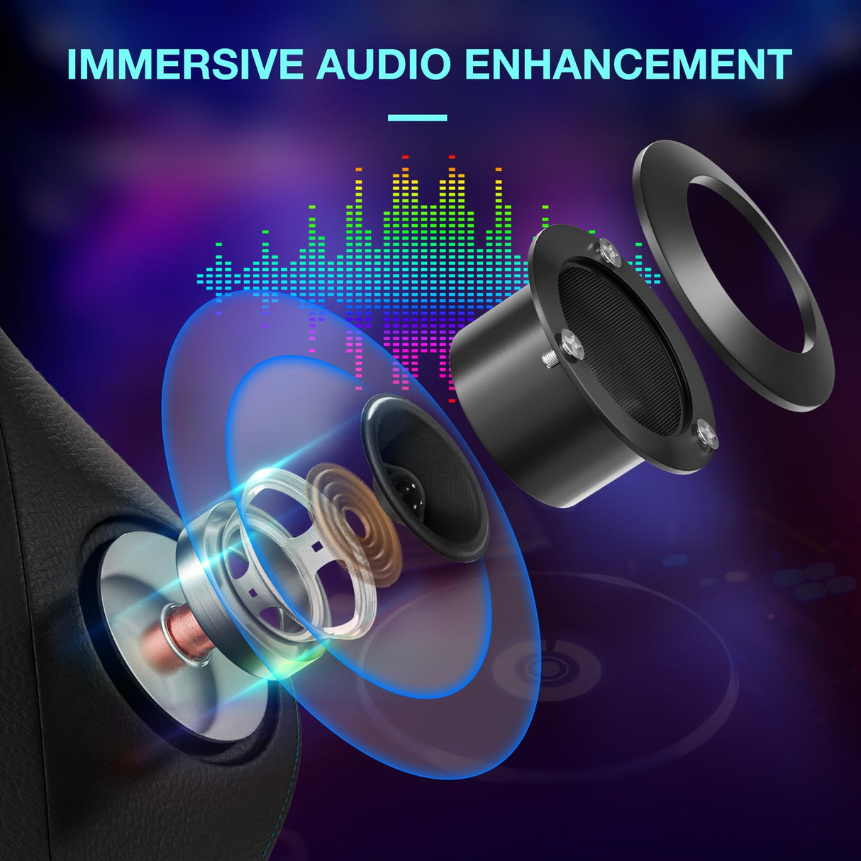 HOFFREE LED Gaming Chair Massage with Speakers Game Chair Big and Tall with Footrest Gamer Chair for 400lbs Computer Desk Chair for Adults Purple and Black HOFFREE