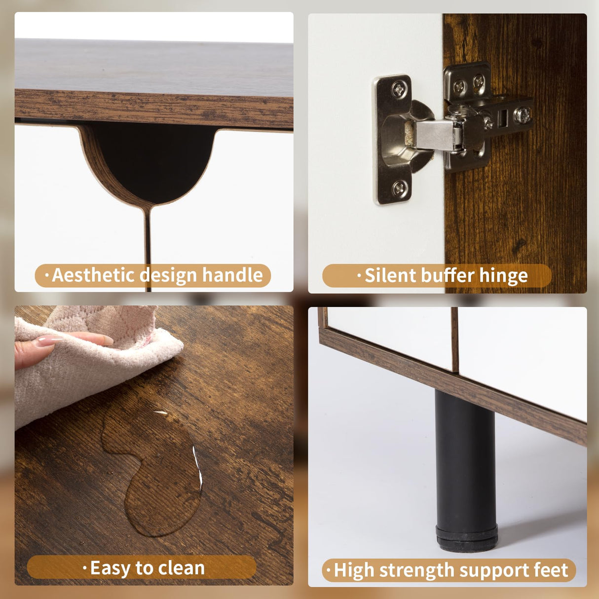 DOICAH Cat Litter Box Enclosure for 2 Cats, Hidden Cat Litter Box Furniture with Double Room,Indoor Cat Condo TV Stand, Double Litter Box Enclosure,Wooden Cat House,Litter Box Furniture DOICAH