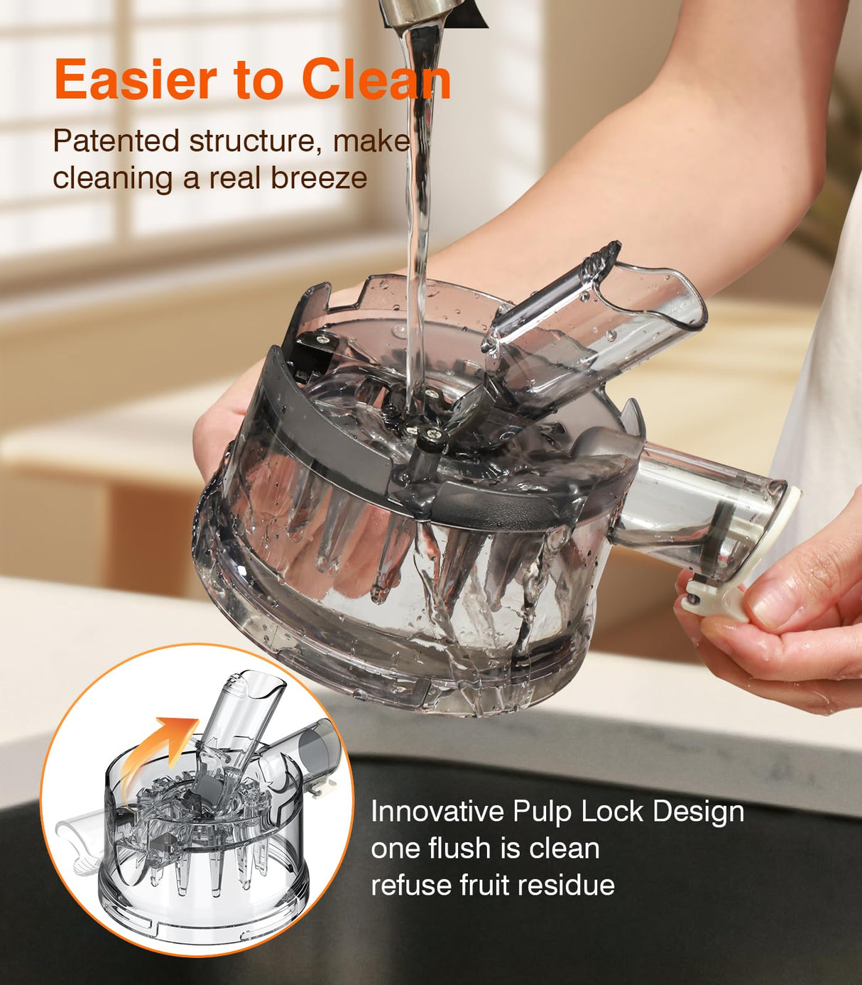 Cold Press Juicer, Updated Masticating Juicer Machines with 5" Feeding Chute Fit Whole Fruits &Vegetables, 99.6% Juice Purity, Streamlined Parts Easier to Clean/1.5L Capacity/2 Cups Included Zasmira