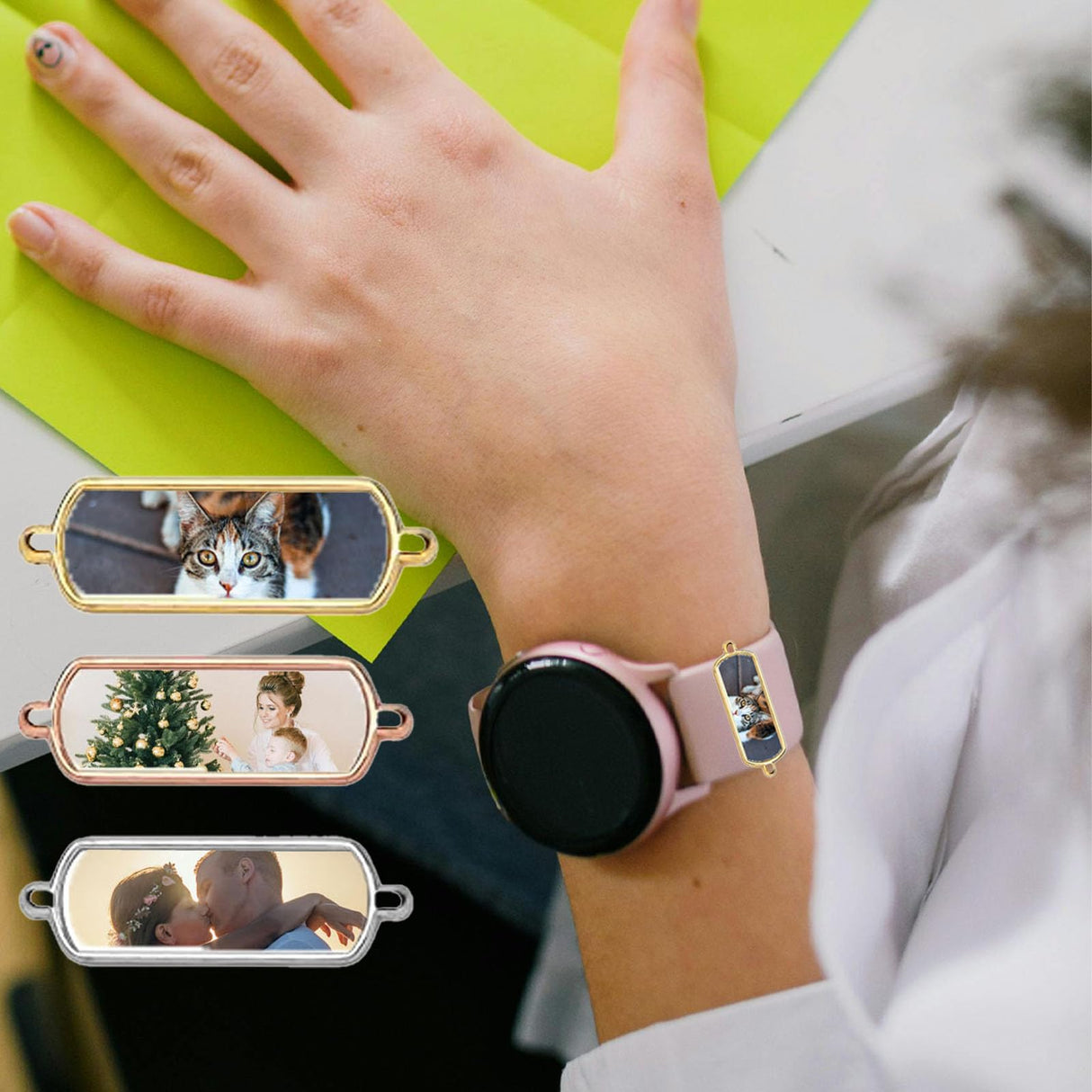 Frinnovan 15 Pack Sublimation Watch Charms Blanks Personalized Watch Bands Blank Charm DIY Photo Jewelry Making Crafts Rectangle Silver Frinnovan