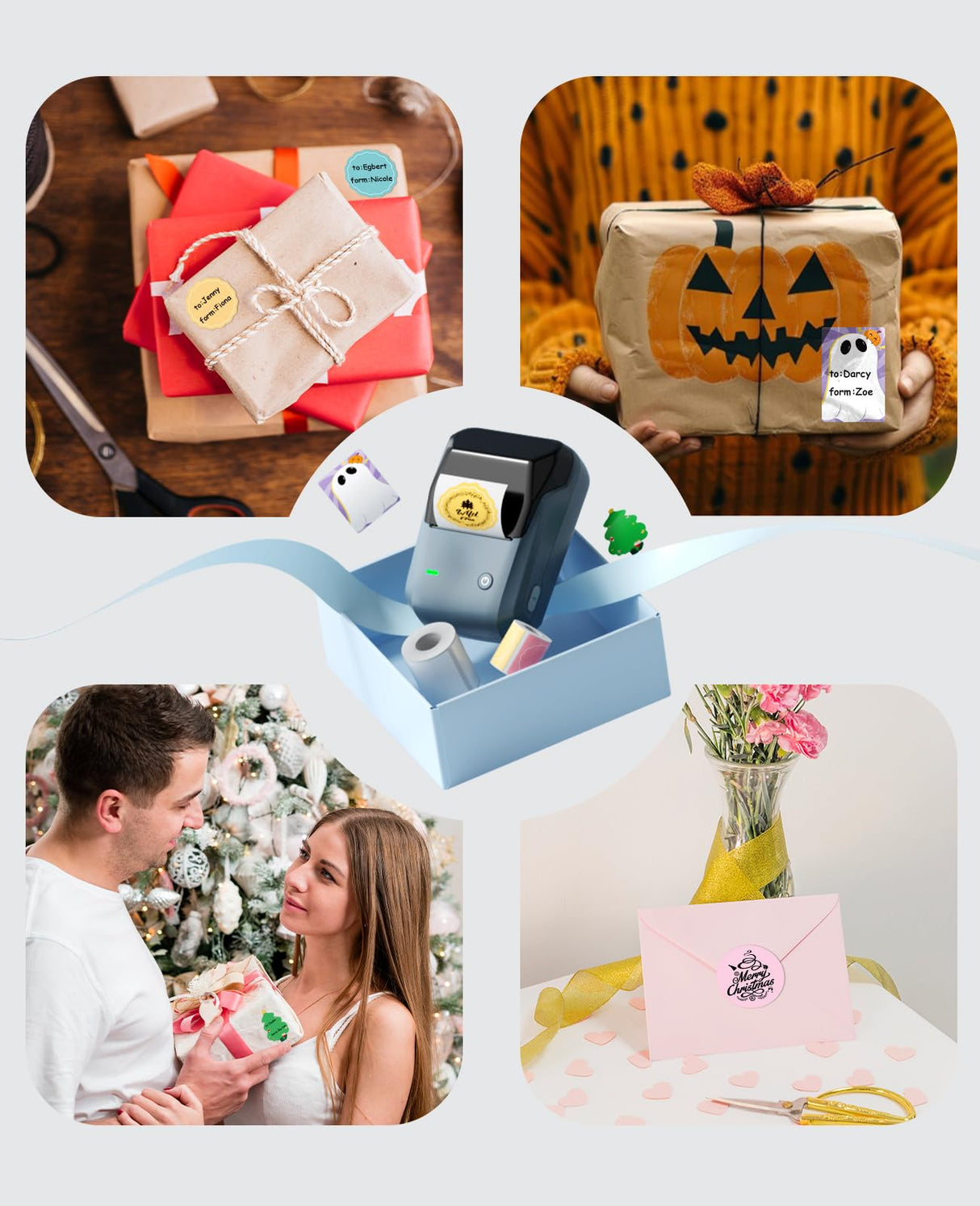 NIIMBOT B1 Label Maker Machine with Tape, Thermal Label Printer Easy to Use for Office Supplies, Home, Business, 2 Inch Label Maker with 2'' x1.18'' Labels-230pcs/Roll NIIMBOT