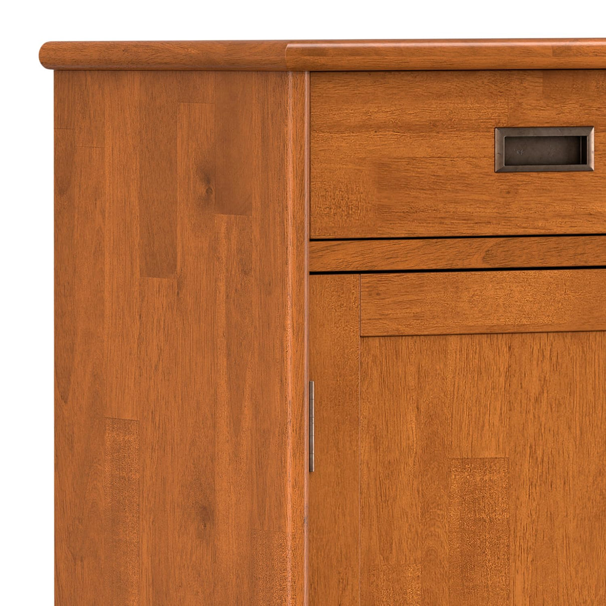 SIMPLIHOME Draper Solid Hardwood Wide Mid Century Modern Storage Cabinet for The Living, Entryway and Family Room, 36 inch, Teak Brown SIMPLIHOME