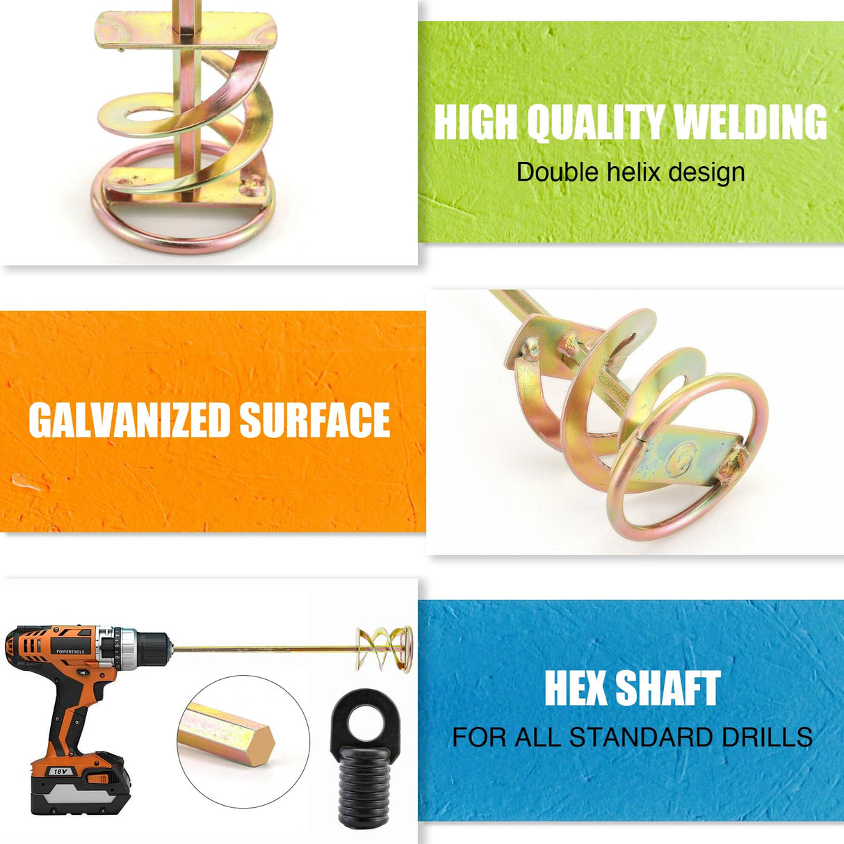 Paint Mixer for Drill - Drill Paint Mixer Works with Any Drill Bit - Rust-Proof Paint Stirrer for Drill - Paint Stirring Drill Attachment for 1-5 Gallon Bucket - Drill Mixer for Paint, Resin & Epoxy VIXAVI