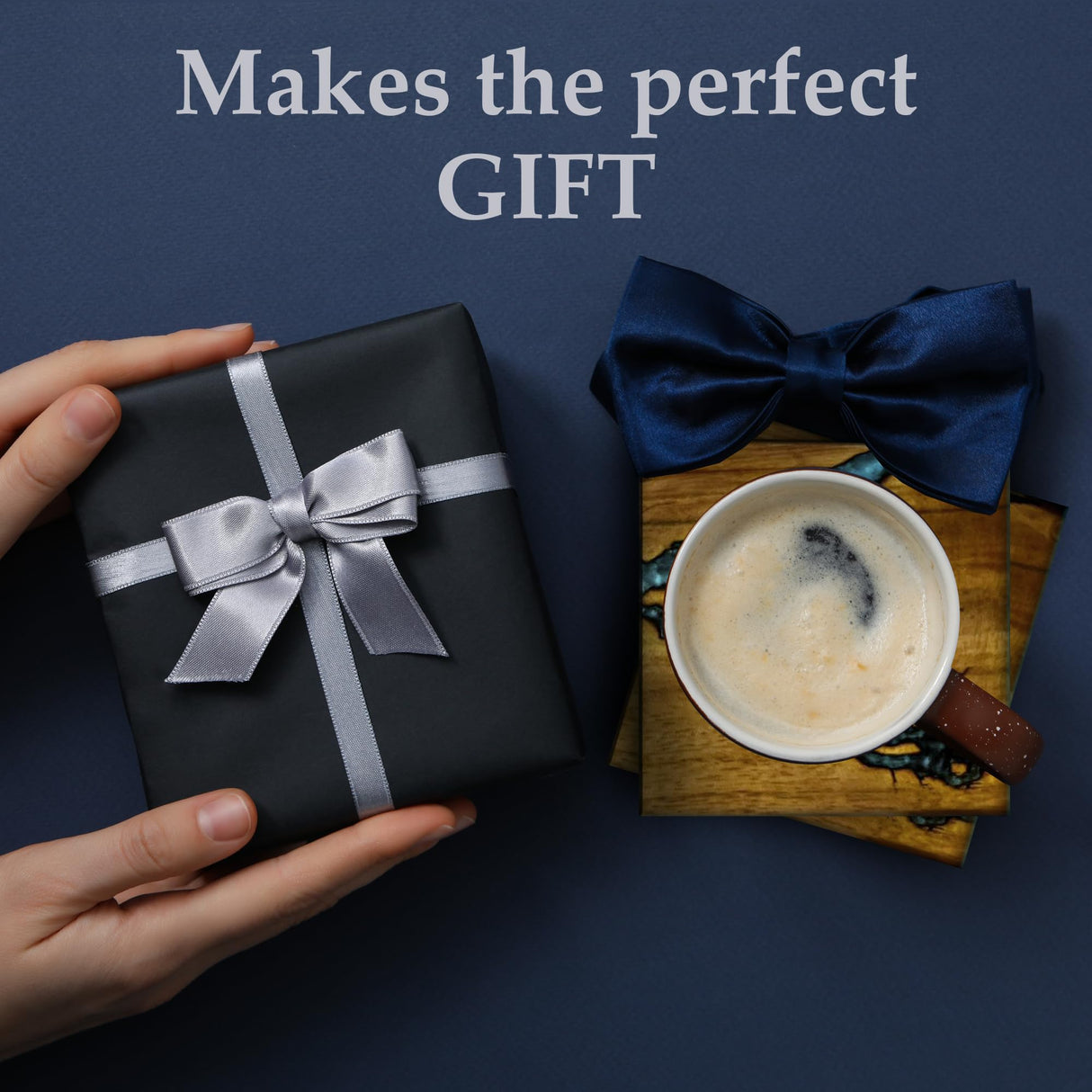 Cultured Creation | Beautiful Epoxy Resin and Wood Coaster Set | Ideal for Tabletop Protection | Enhance Your Coffee Table or Any Home Decor for Any Occasion CULTURED CREATION