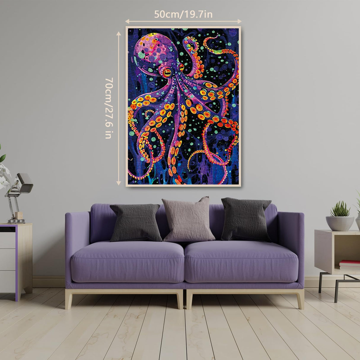 Magic Ocean Octopus Puzzle for Adults 1000 Pieces, Deep Sea Animal Jigsaw Puzzle, Colorful Art Puzzle Rainbow Glowing Challenging Puzzles BBOLDIN