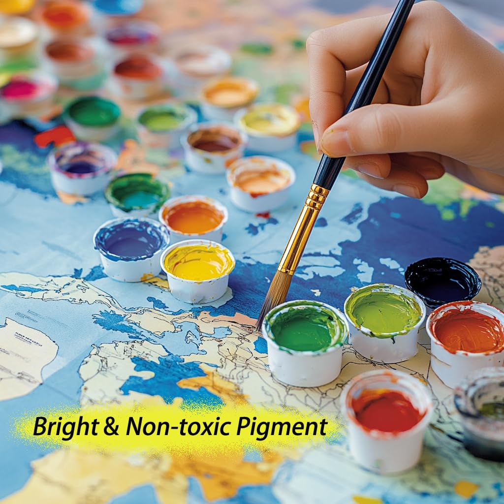 Seaside Scenery Paint by Number Kits 16 x 20 inch Canvas Harley Motorcycle DIY Painting for Kids Students Adults Beginners With Brushes Acrylic Pigment Perfect for Gift Home Decor (Without Frame) MSTINGSHUN