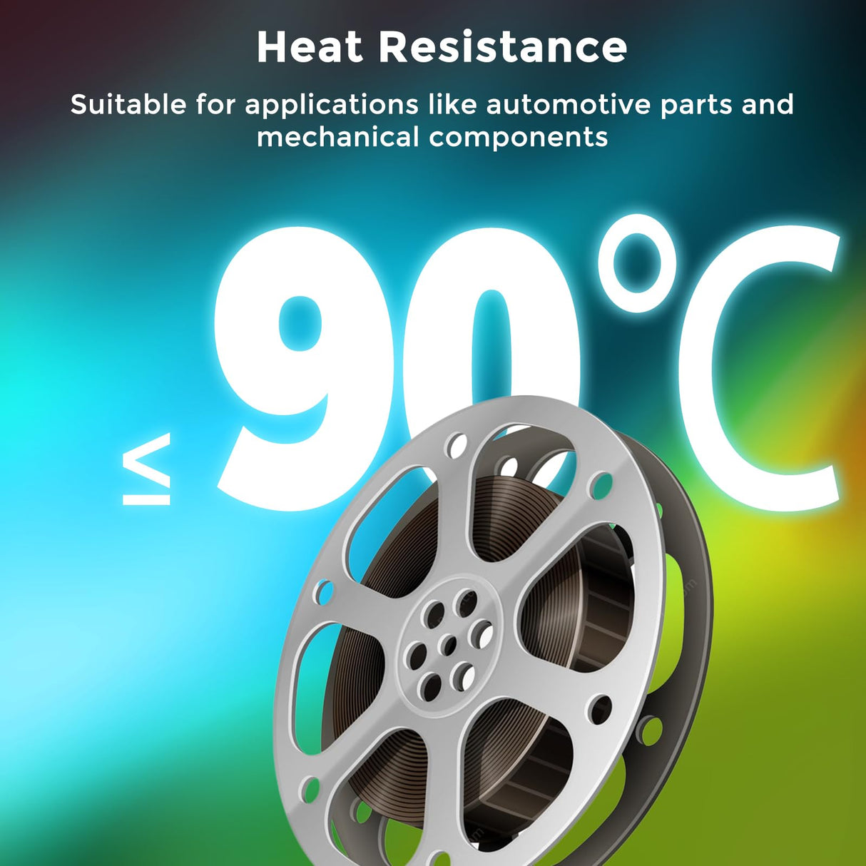 Comgrow ABS Filament 1.75mm, ABS 3D Printer Filament 1.75mm Heat Resistant 1kg ABS 3D Printing Filament 1.75mm, Strong and Durable, Dimensional Accuracy +/- 0.02mm Black Comgrow