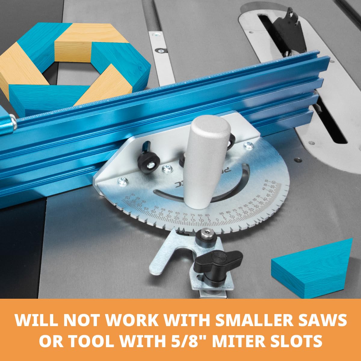 POWERTEC Universal Table Saw Miter Gauge and Aluminum Miter Bar, 27 Angle Stops Miter Gauge, Works w/Table Saws, Band Saw, Router Table (71142) POWERTEC