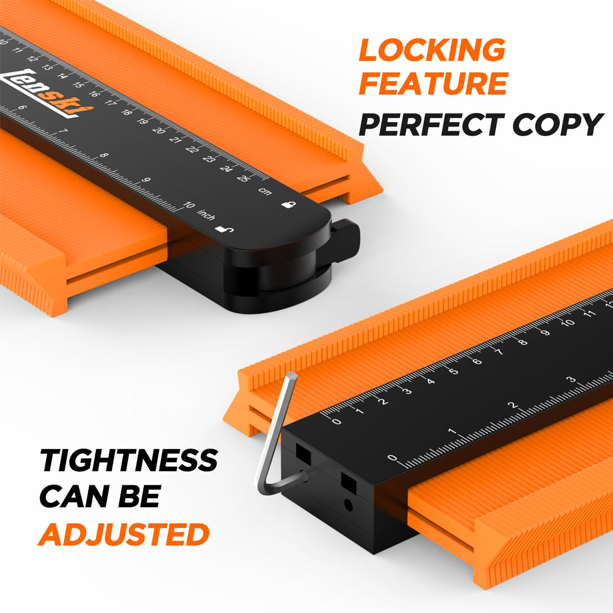 Lenski Contour Gauge Tool With Lock, Super Gauge Shape and Outline Tool for Corners and Contoured, Woodworking DIY Tools for Men Husband Dad Lenski
