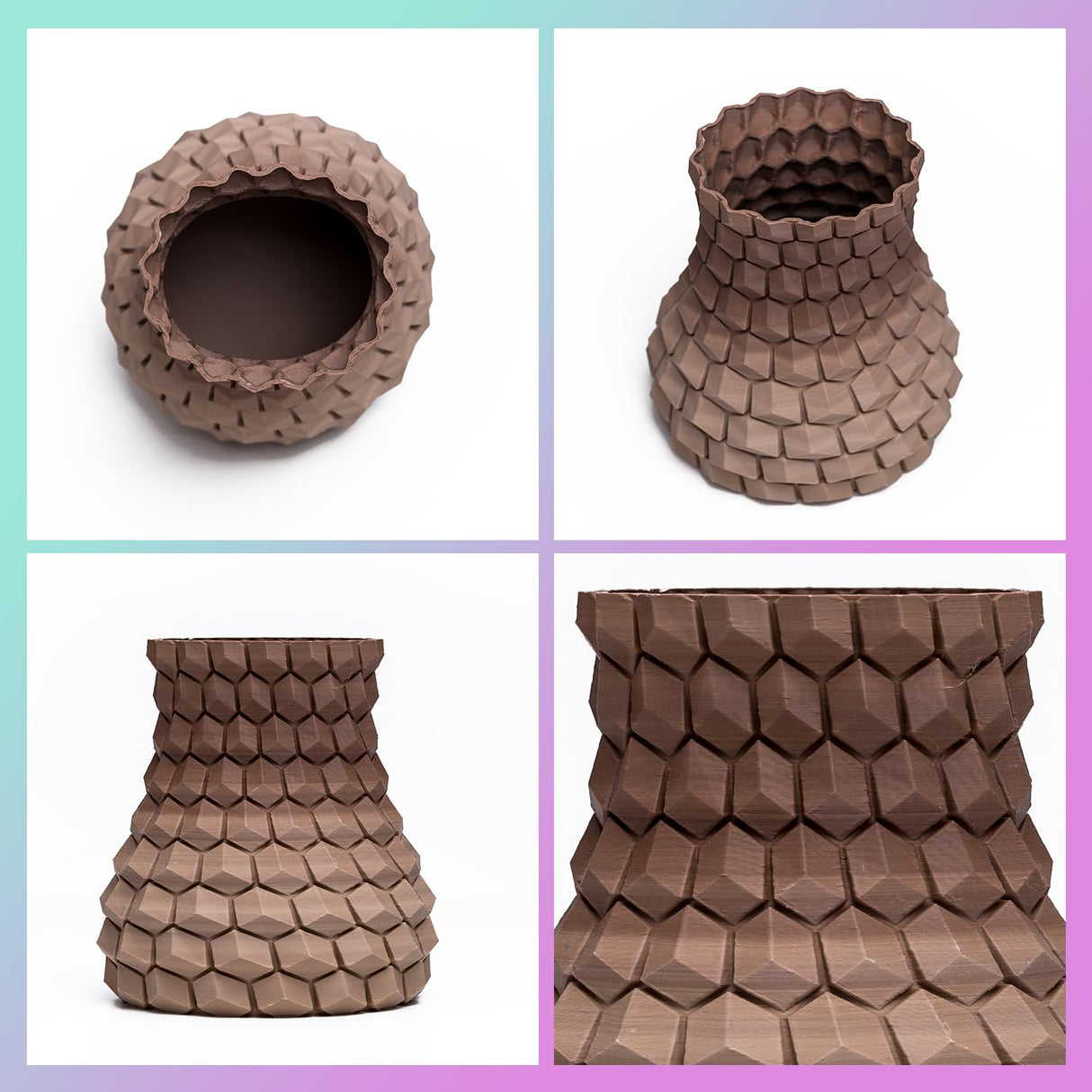 Micro Center Inland Matte PLA 3D Printer Filament, Matte Wood Rainbow 3D Printing Filament 1.75mm, 1kg Cardboard Spool (2.2 lbs), Dimensional Accuracy +/- 0.03mm, FDM/FFF 3D Printers INLAND