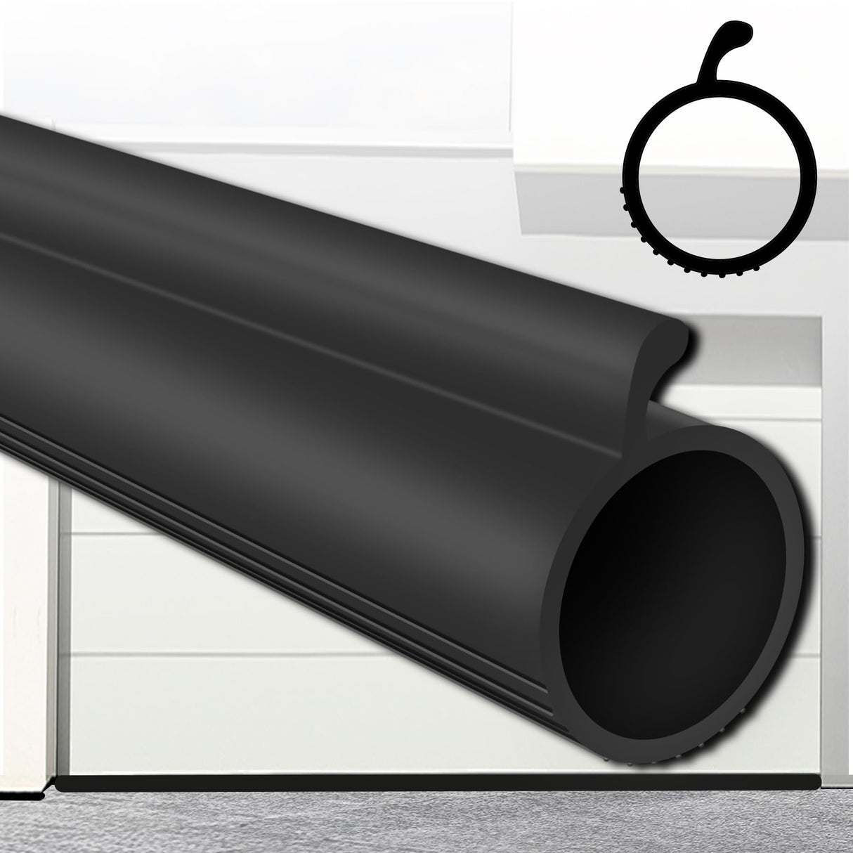 Gaahing 0.19" P-Bulb Garage Door Bottom Seal Strip - Replacement Impact Buffer Weatherstripping, Fits Single Track Overhead Door (9.8FT, Black) Gaahing