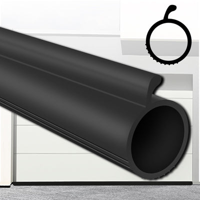 Gaahing 0.19" P-Bulb Garage Door Bottom Seal Strip - Replacement Impact Buffer Weatherstripping, Fits Single Track Overhead Door (9.8FT, Black)