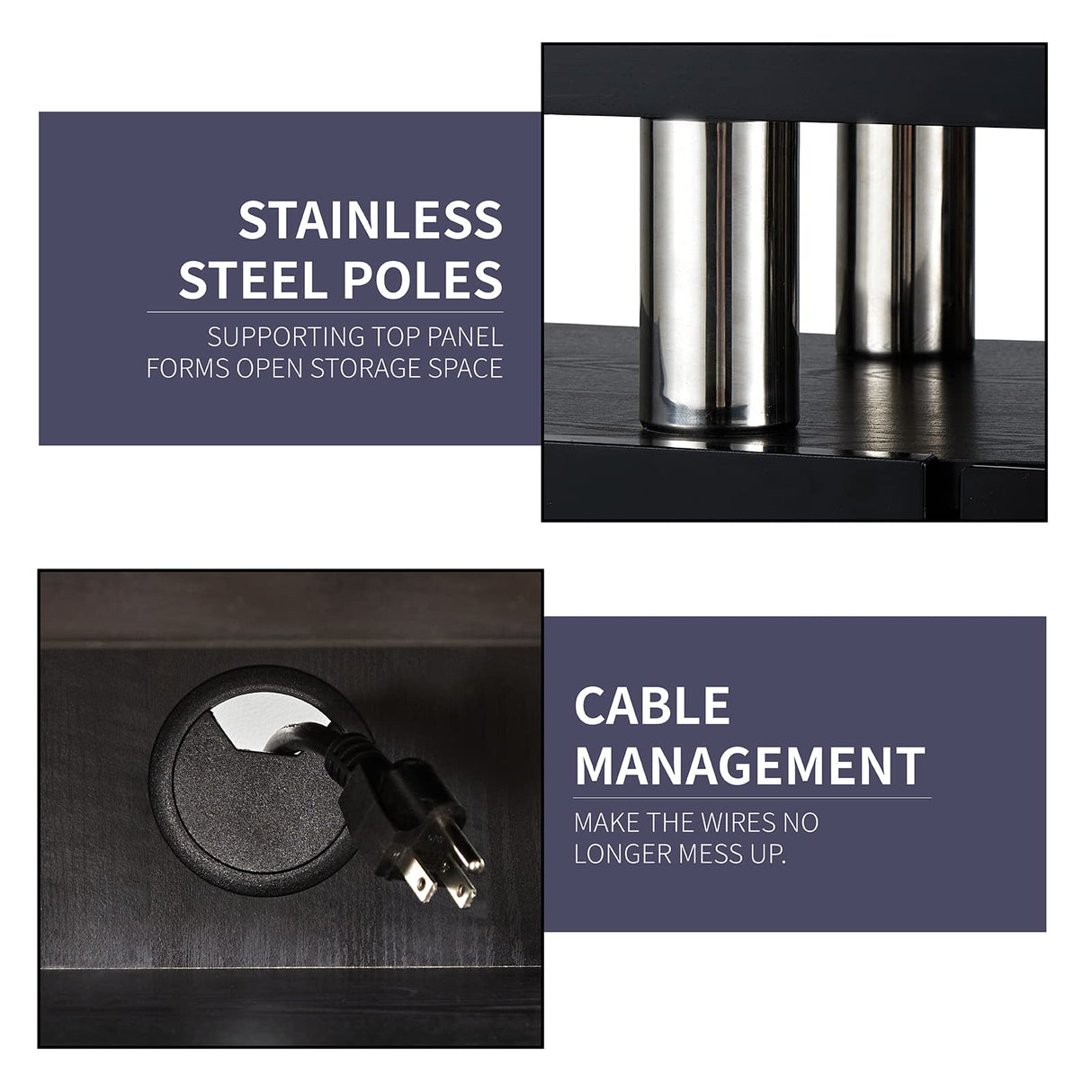 LUXOAK 80" Fireplace TV Stand, Modern High Gloss Finish Media Console with 40" Electric Fireplace, Open Storage Entertainment Center for TVs Up to 90" with LED Lights, Black LUXOAK