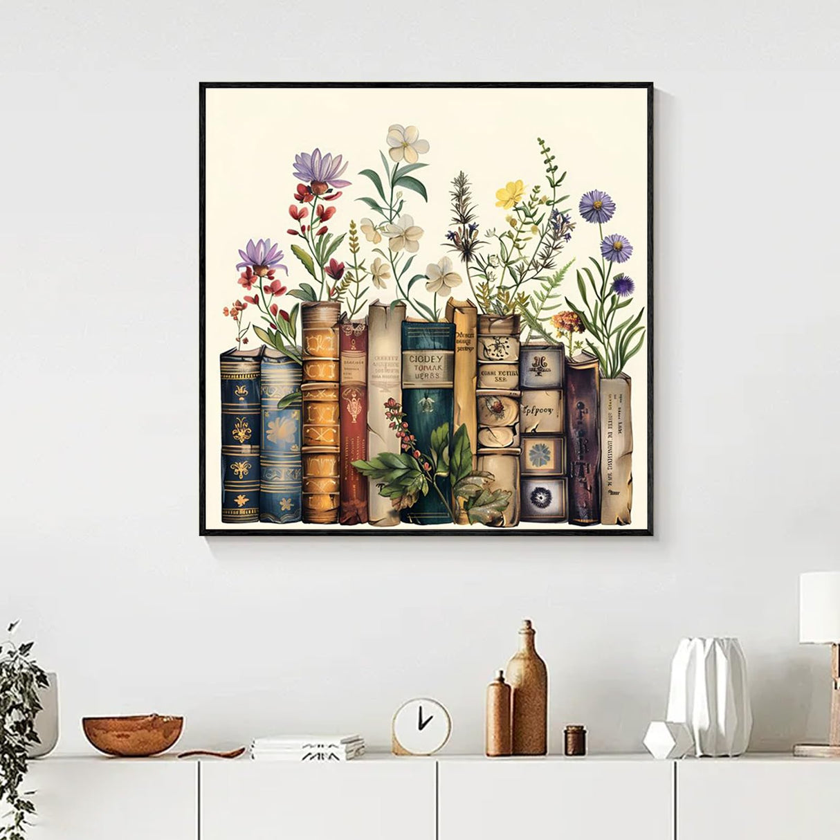 Yezavesu Book Diamond Art Kits for Adults, Book Flower Diamond Painting Kit for Beginners, 5D DIY Round Full Drill Painting with Gem Art Craft Kits for Home Wall Decor 14x14 Inch Yezavesu