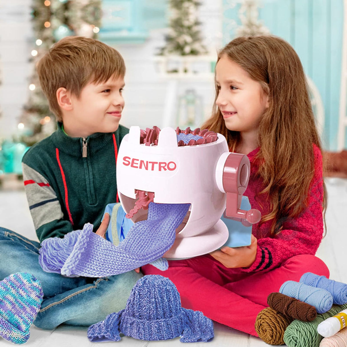 SENTRO Knitting Machine, 22 Needles Knitting Machines for Kids, Crochet Knitting Machine Kit for Sock/Hat/Pumpkin FYGAIN