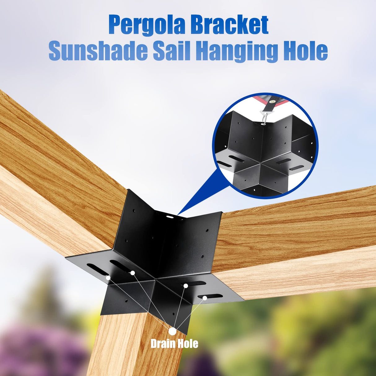 AXWHYS 4x4 Pergola Brackets(Actual:3.5"x3.5") 3 Way Right Angle Corner Bracket, DIY Pergola Kit with Black Powder Coated Support Gazebos, Patio Pergolas Log Cabin Outdoor Pergola Hardware AXWHYS