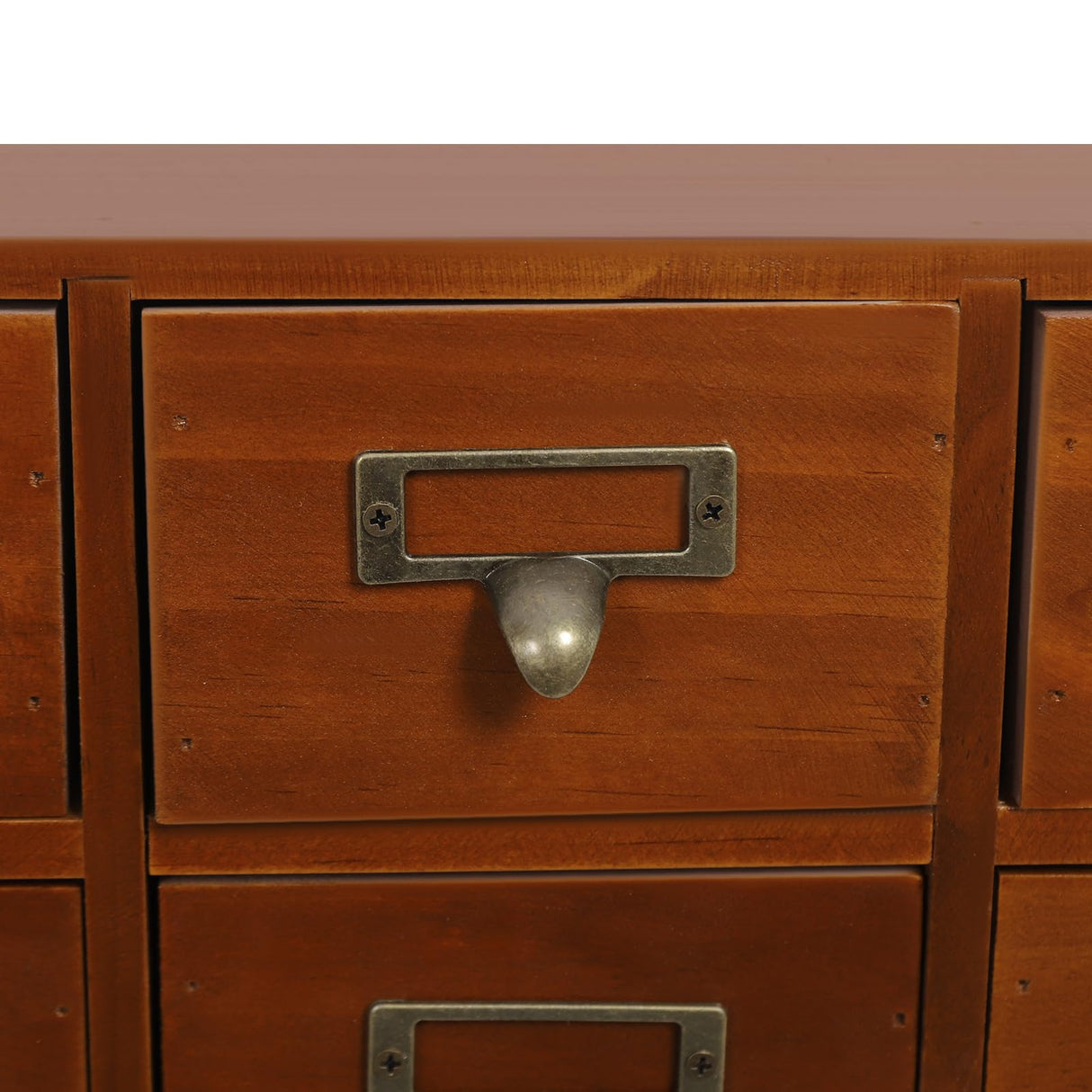 4 PCS Storage Cabinet, 64-Drawer Wooden Rectangle Storage Box With Label Holder And Handle, Traditional Apothecary Curio Cabinet,Storage Organizer For Pharmacy, Office, Porch, Living Room, Etc (Brown) WBGANG