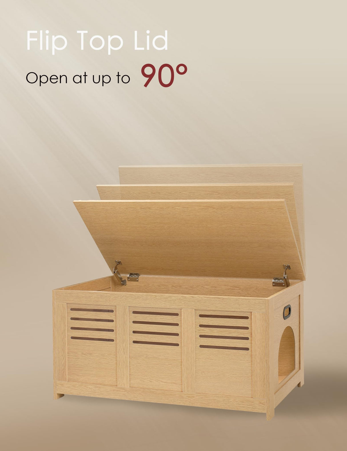 DINZI LVJ Litter Box Enclosure, Flip Top Litter Box Furniture, Hidden Cat Washroom, Wooden Cat House, End Table, 39.4" L x 19.7" W x 19.7" H, Good Ventilation, Easy to Assemble, Natural DINZI LVJ