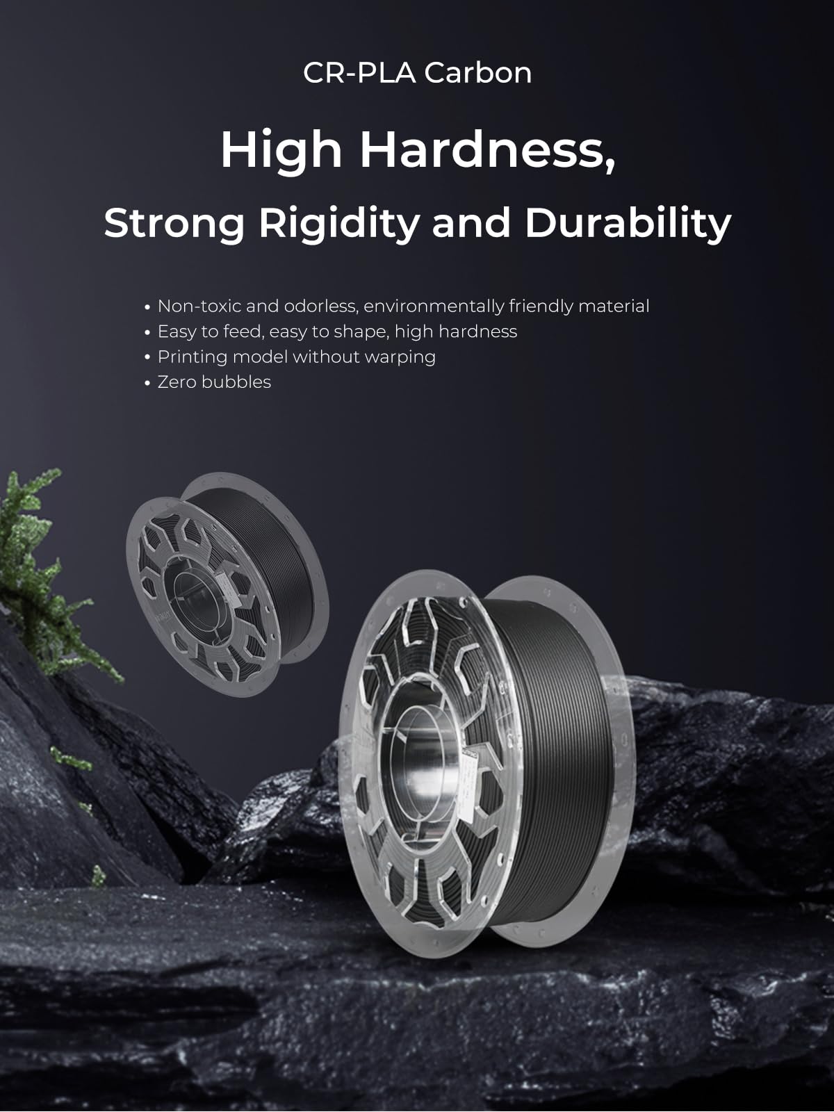 Creality Carbon Fiber Filament 1.75mm, 3D Printer Filament, 1kg (2.2lbs) Spool, No Warp Enhanced Toughness, ±0.03mm Accuracy Printing Filament, for K1C/ K1 Max & More (Carbon Fiber) Creality