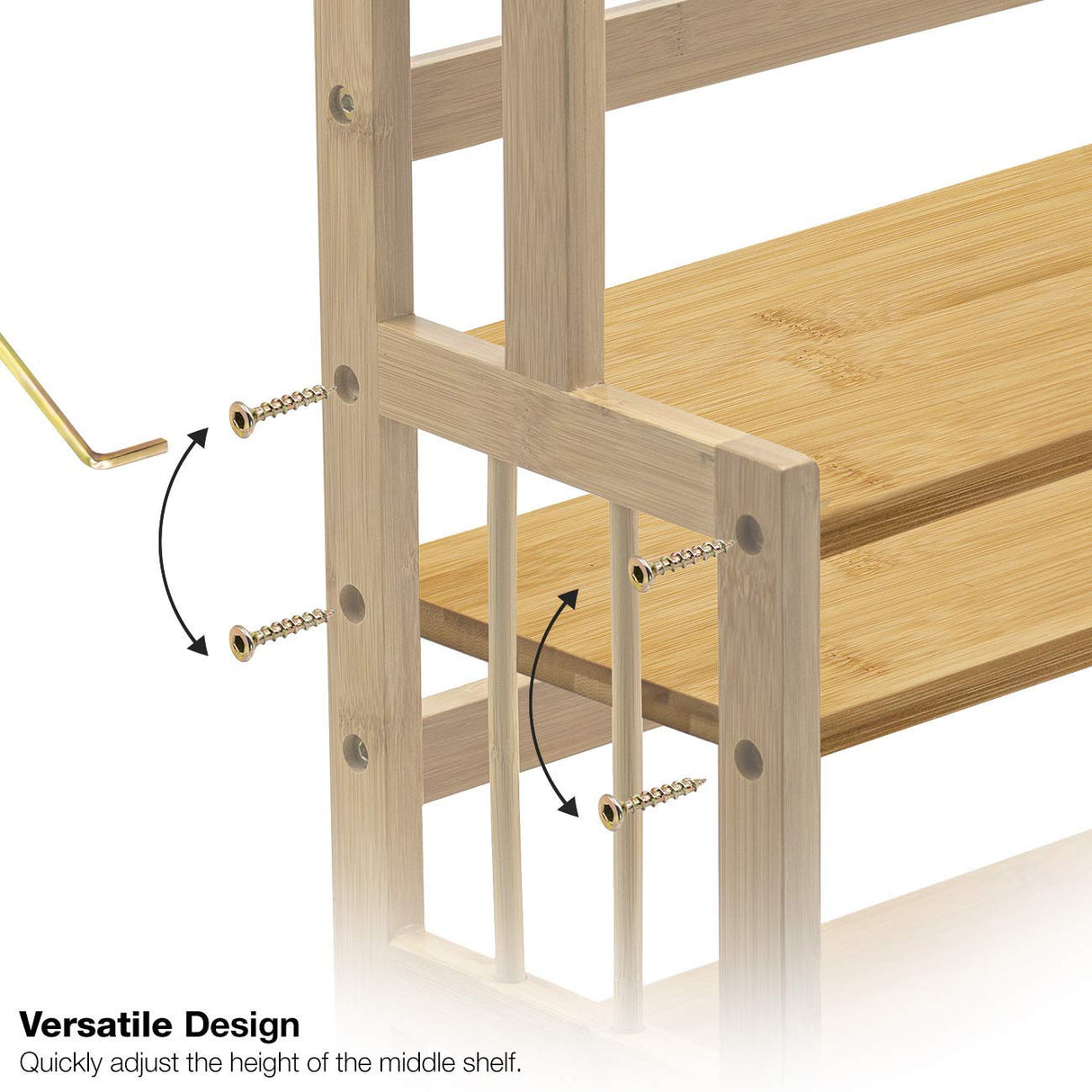 Sorbus Kitchen Countertop Organizer Bamboo Wooden Counter Storage Shelf Rack for Spice, Soap, Skin Care, Makeup Display Stand, Bathroom Shelves, Vanity, Office (3-Tier) Sorbus