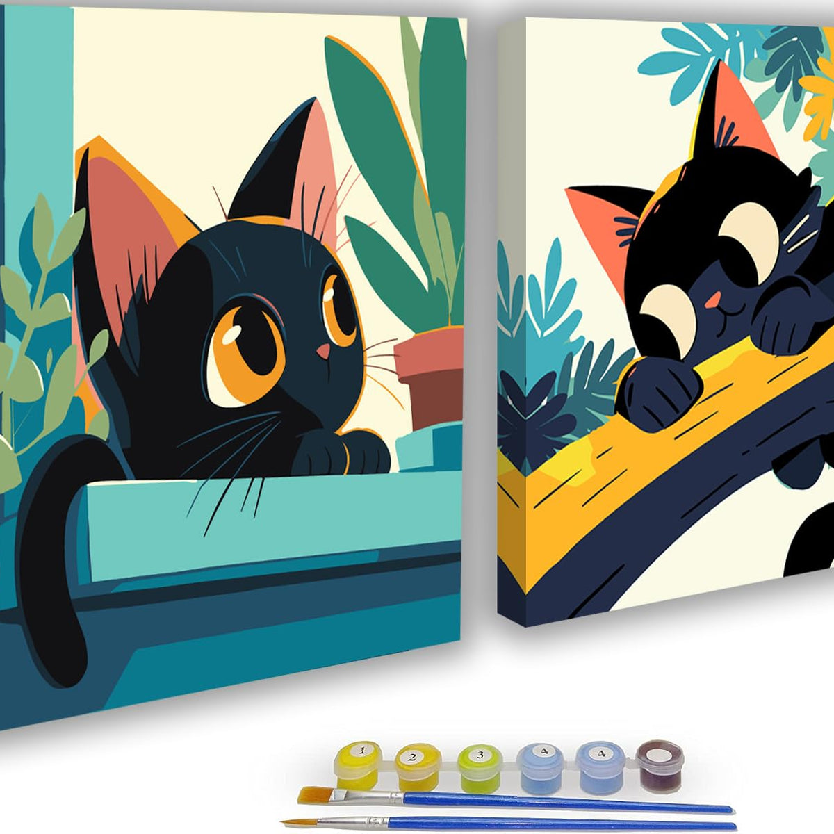 KYOQFVN Paint by Numbers Kit for Adults Framed - Black Cat Paint by Nu ...