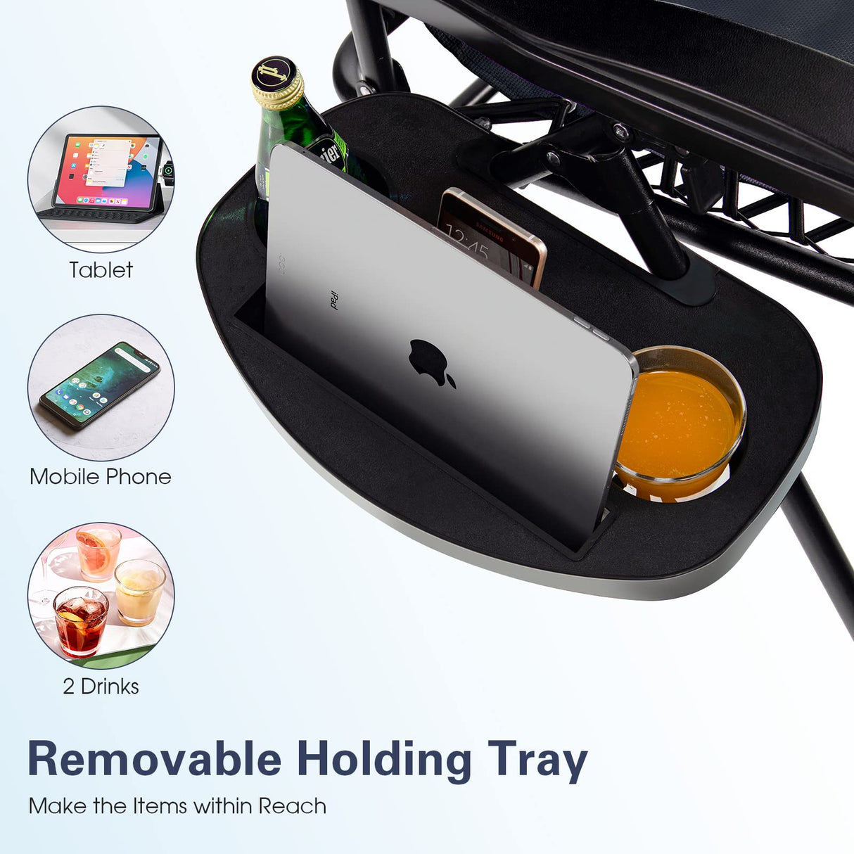 Goplus Zero Gravity Lounge Chairs, 160°Adjustable Folding Recliner w/Pillow and Cup Holder, 350LBS Comfy Outdoor Lounge Chairs for Patio, Lawn, Yard & Camp(Set of 2, Navy) Goplus