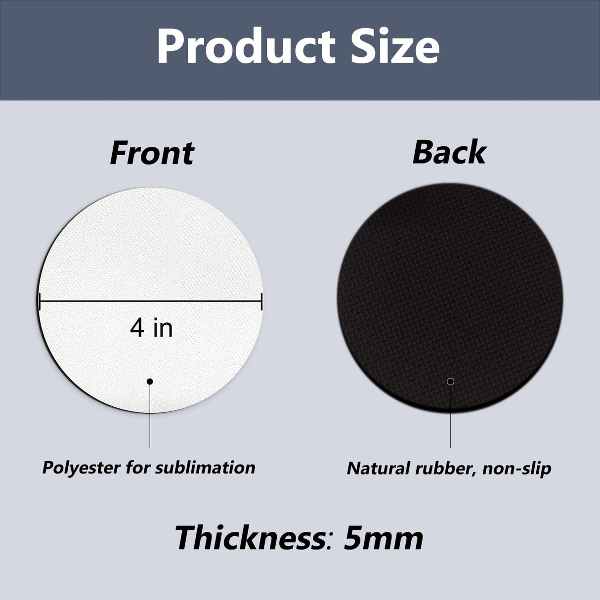 Xumbtvs 50 Pcs Sublimation Blank Cup Coasters, 4x4 Inch Neoprene Blank Cup Mat for Sublimation Transfer Heat Press Printing DIY Crafts (Round) Xumbtvs