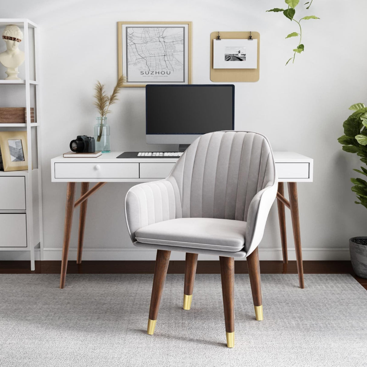 ALAMHI Wood Furniture Legs 16 inch - Coffee Table Legs - Mid Century Feet Replacement for Legs for Table - Coffee Table, Desk, Chair, Dresser, Ottoman, Cabinet, bench legs, Etc. Brown ALAMHI