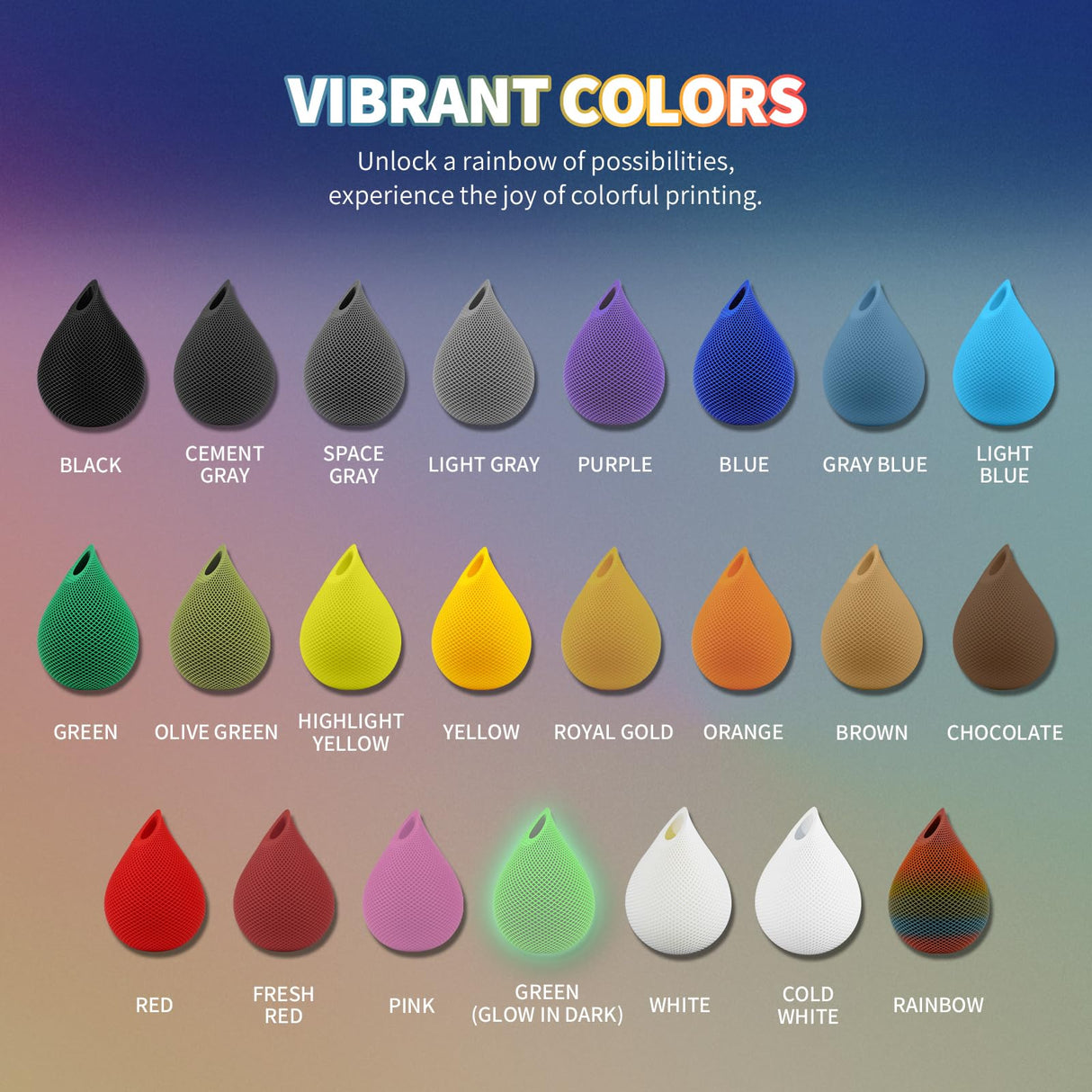 OVERTURE Glow PLA Filament 1.75mm 3D Printer Filament, 1kg Spool (2.2lbs), Dimensional Accuracy +/- 0.02 mm, Fit Most FDM Printer (Green (Glow in Dark)) OVERTURE