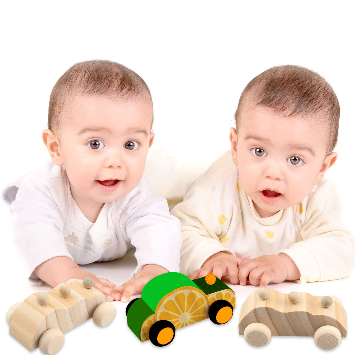 Haconba 30 Pcs Wooden DIY Car Toys Unfinished Wooden Cars Painted Mini Wooden Craft Cars for Students Home Activities DIY Crafts Projects Family Time Handicraft Haconba