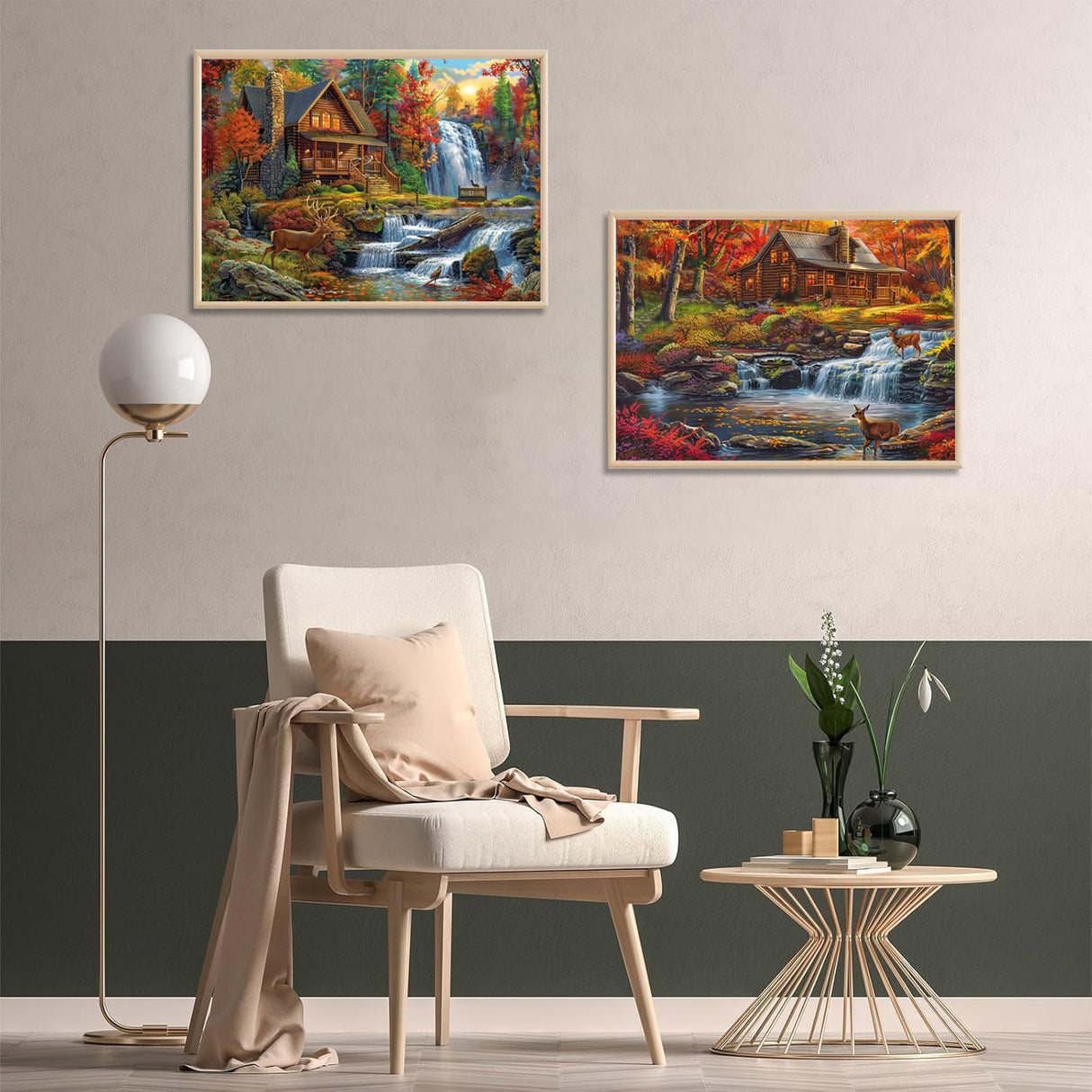 EWJRNSF 2 Pack 5D Diamond Painting Kits for Adults Beginners, Diamond Arts Kits Diamond Art Sets,Gem Painting Arts & Crafts Home Wall Decoration 11.8x15.7 Inches Forest Landscape EWJRNSF