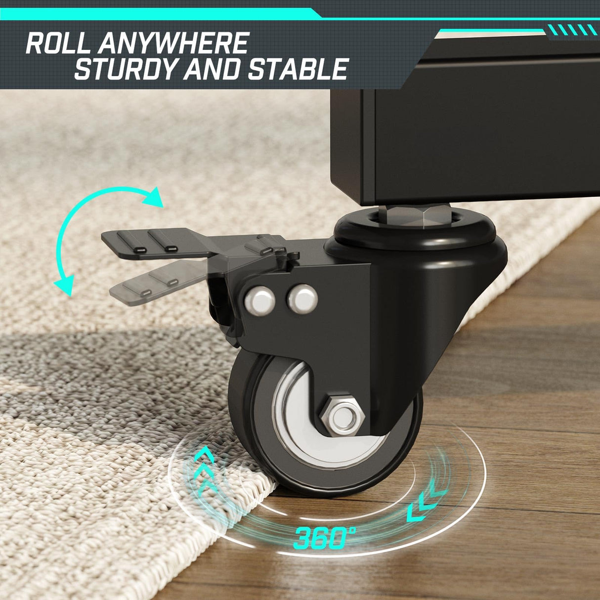 Greenstell TV Stand with Power Outlet, Mobile TV Cart on Wheels for 32-85 inch LED LCD Flat Curved Panel Screen TVs, up to 132lbs, Height Adjustable Rolling TV Stand with AV Shelf, Max VESA 600x400mm GREENSTELL