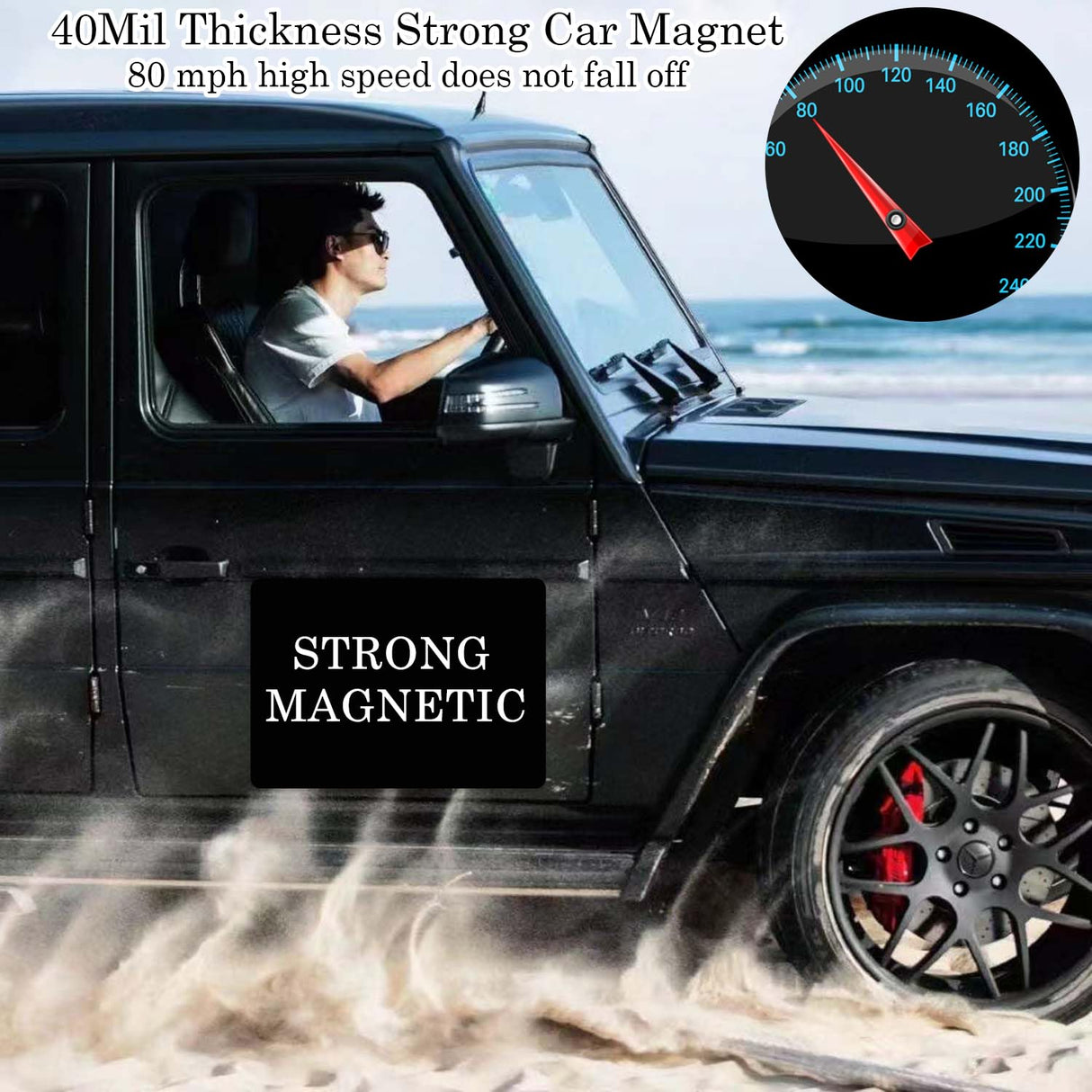 OUCPC Black Blank Car Magnets with 40 mils, 1 Pack 17” x 12” Car Magnets and Decals, Rounded Corners Car Door Magnets, Magnet for Car to Advertise Business, Prevent Car Scratches & Dents OUCPC