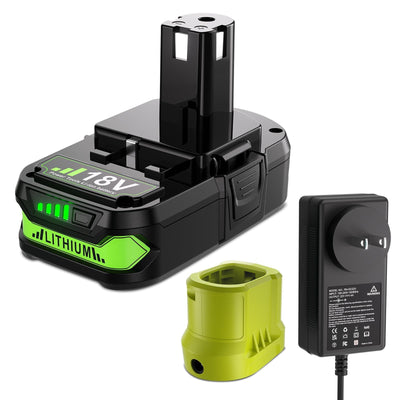Upgraded 3.8Ah Replacement for Ryobi 18V Battery Lithium and Charger Compatible with Ryobi 18 Volt Battery ONE+ Plus P102 P103 P104 P105 P107 P108 P109 Cordless Tools