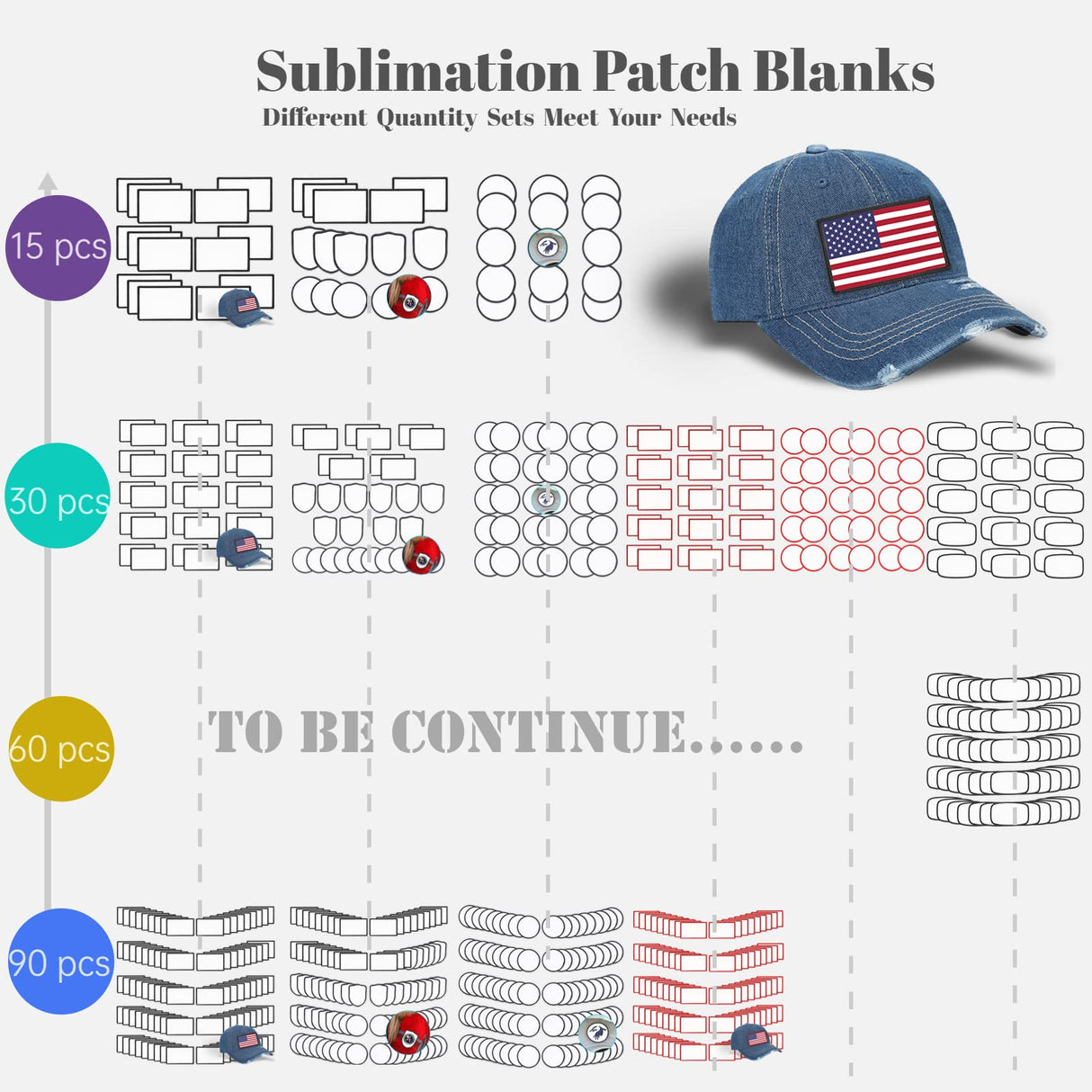 30 PCs Sublimation Patches - Iron On Blank Patches for DIY Hats Caps Backpack Uniforms Crafts - Rounded Rectangle and Rectangle Shape Gadjica