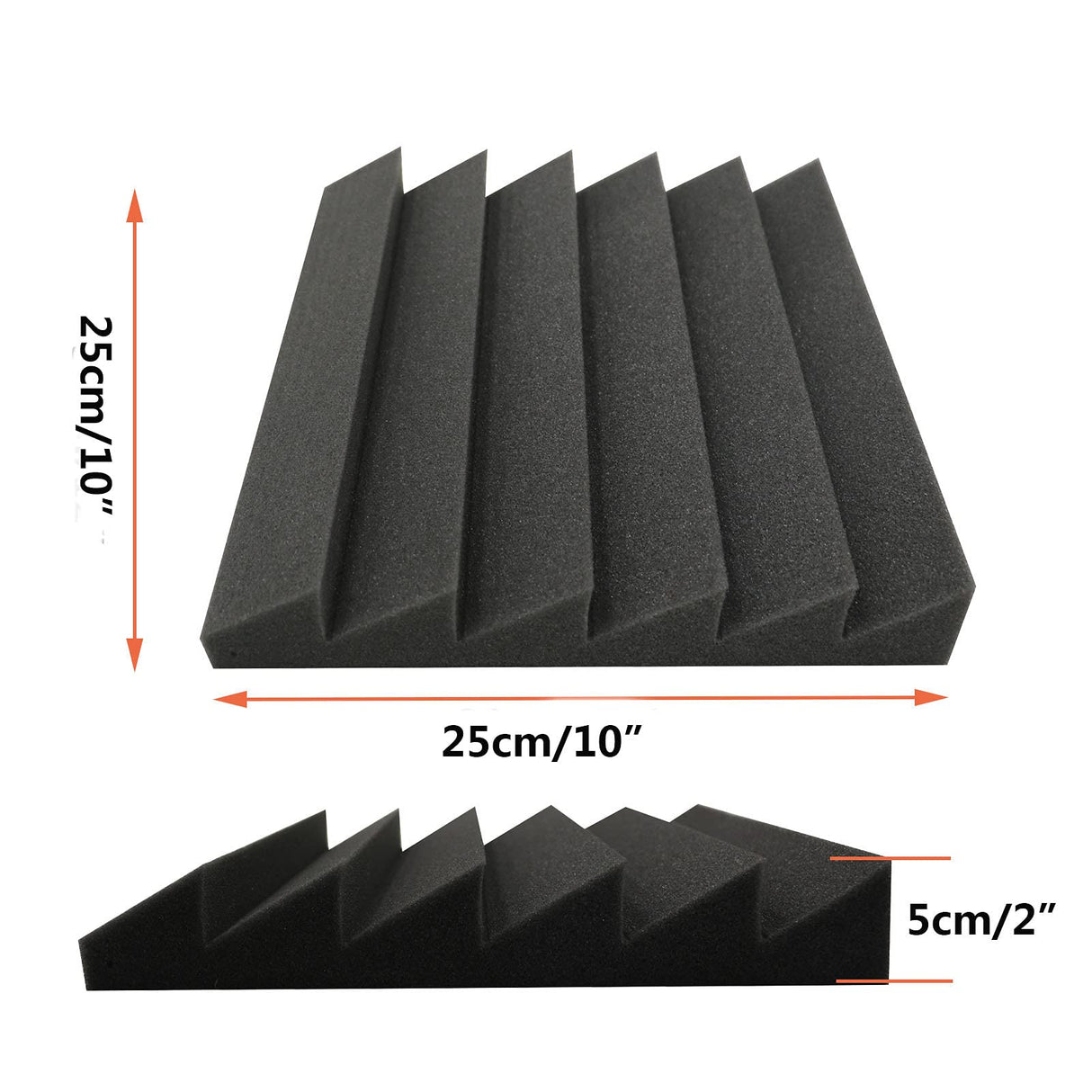 Heavyoff 12 Pack Acoustic Foam Panels Studio Soundproofing Wedges 10"x10"x2" Noise Dampening Sound Insulation for Home Ceiling, White Heavyoff