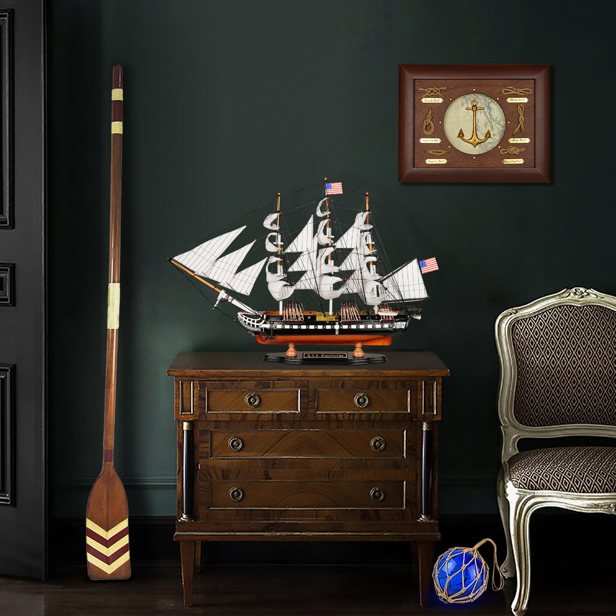 SAILINGSTORY Wooden Model Ship USS Constitution 1/140 Scale Replica Frigate Sailing Warship Model Sailboat Decor HOME DECOR SAILINGSTORY