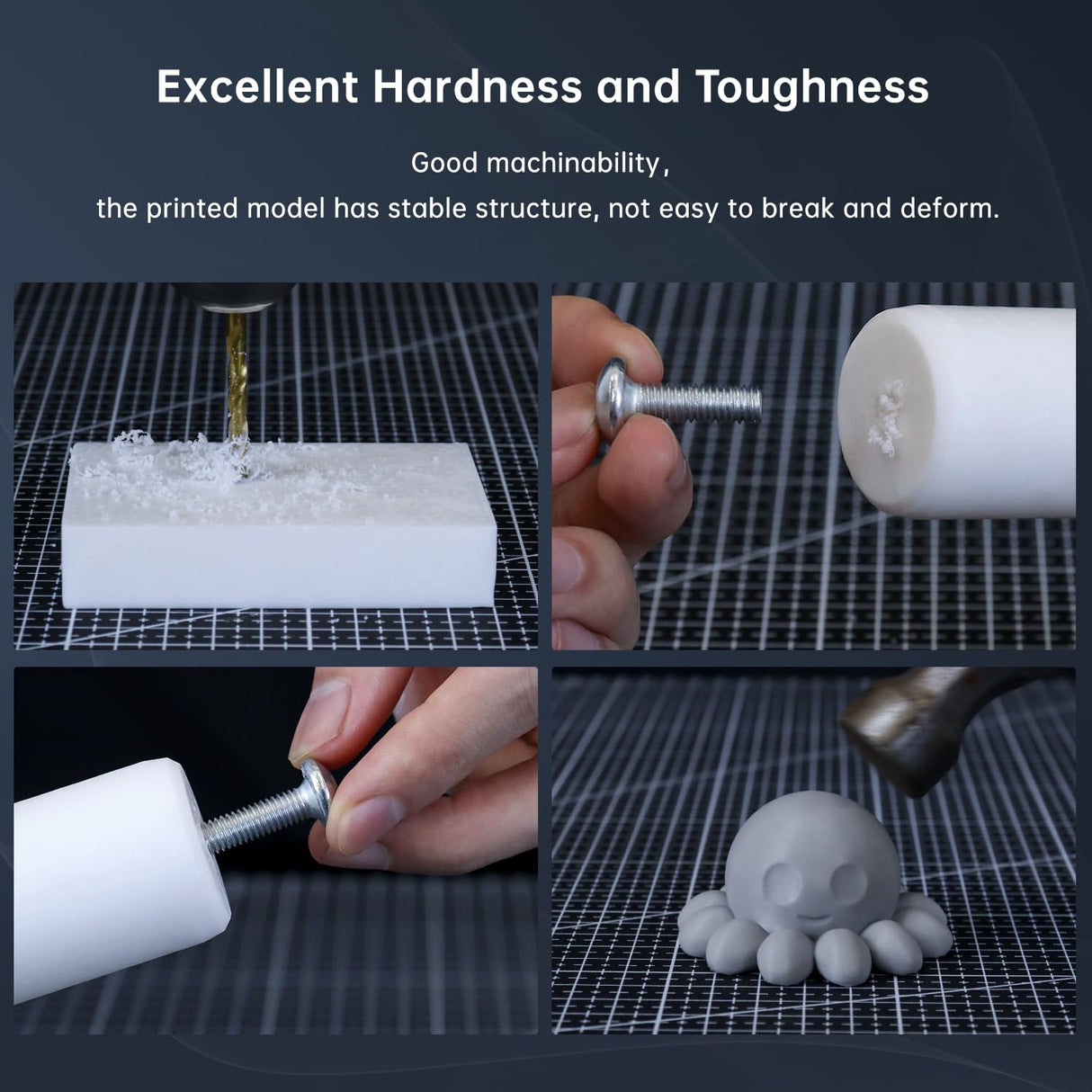 Uniformation PLA Plant-Based Resin Biodegradable UV Curing Resin 405nm for LCD 3D Printer, Low Odor,High Precision (ABS White, 1000g) Uniformation