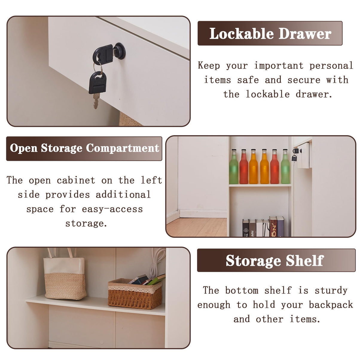 Zethvax Retail Counter,L Shaped Reception Desk for Retail Stores,Modern Checkout Counter with Storage Cabinet, Lockable Drawer, Display Shelves & Built-in Power Outlets Zethvax