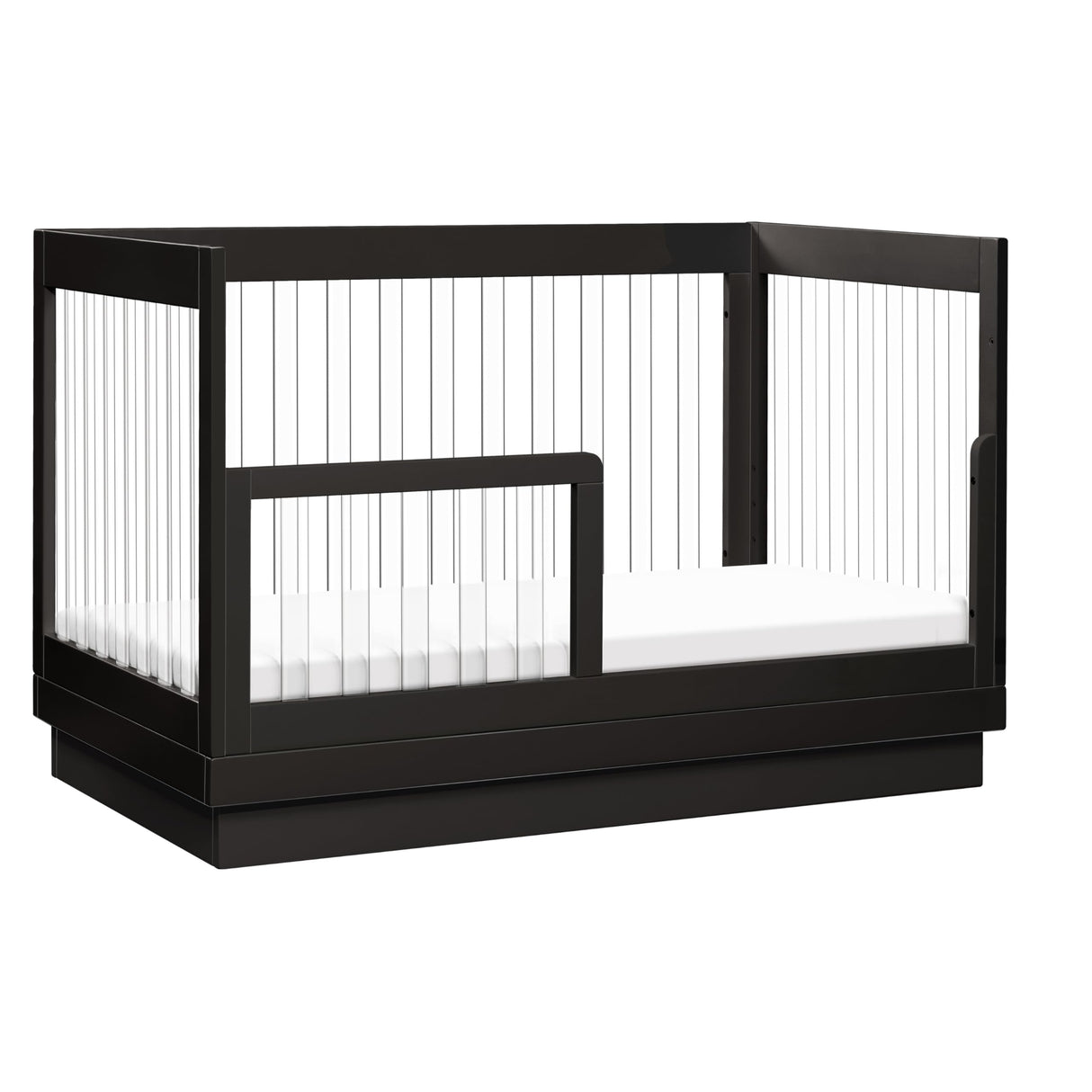 Babyletto Harlow Acrylic 3-in-1 Convertible Crib with Toddler Bed Conversion Kit in Black with Acrylic Slats, Greenguard Gold Certified babyletto