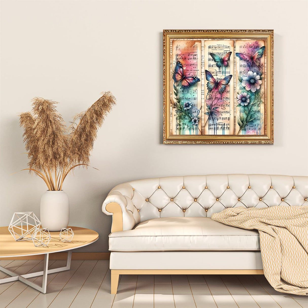 Rekxtmo DIY Butterfly Diamond Art Kits for Adults, 5D Diamond Painting for Beginners, Music Diamond Dot, Gem Painting Kit, Small Dimond Art Paintings Kit, Crafts for Adults, Home Wall Decor 14x14inch Rekxtmo