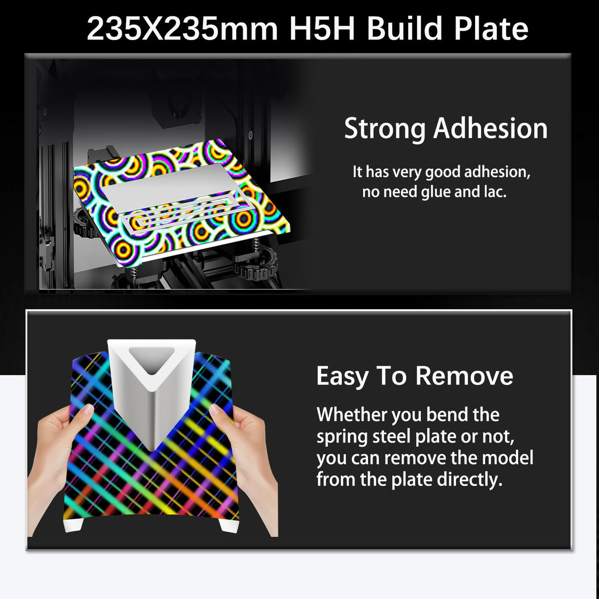 Wefuit Smooth Kaleidoscope+Skynet Pattern Build Plate for Creality K1/ K1C/Ender 3 S1/Ender 5 S1/Ender 3 S1 Pro/Ender 3 V3 KE/Ender 3 V3 SE,235x235mm Flexible Spring Steel Plate 3D Printer Platform Wefuit