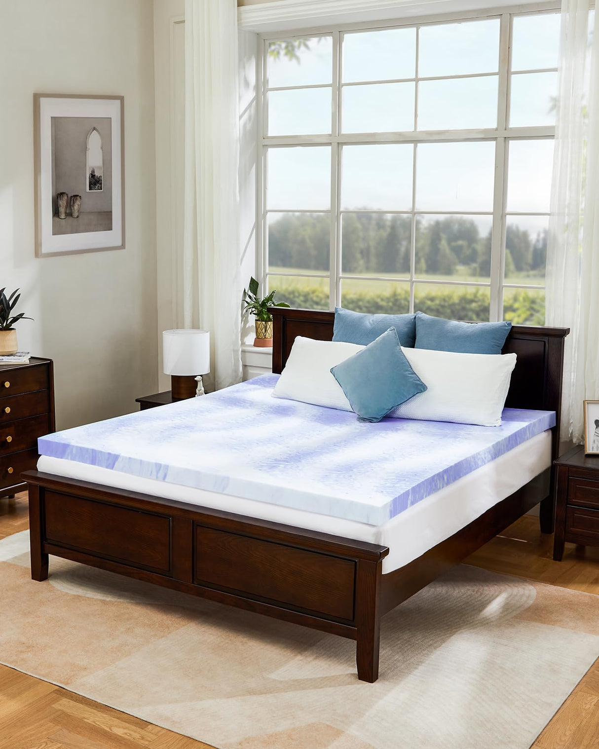 PERLECARE 3 Inch Memory Foam Mattress Topper Full, Cooling Gel Infused Mattress Pad, Ventilated Bed Topper for Pressure Relief Back Pain, CertiPUR-US Certified PERLECARE