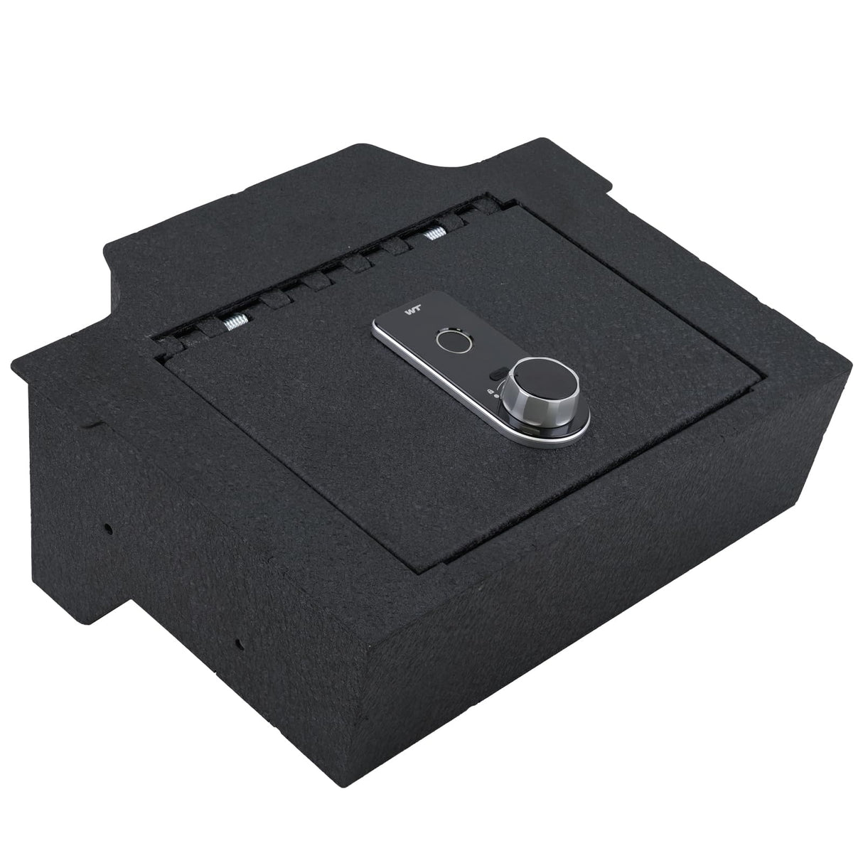 Center Console Gun Safe Vault - TuoJue Console Safe Lock Box Compatible with RAM 1500/2500/3500 LARAMIE/BIGHORN/POWERWAGON 2019-2025, NOT FIT Cup Holder with Cover, Superior Fingerprint Lock. TUOJUE