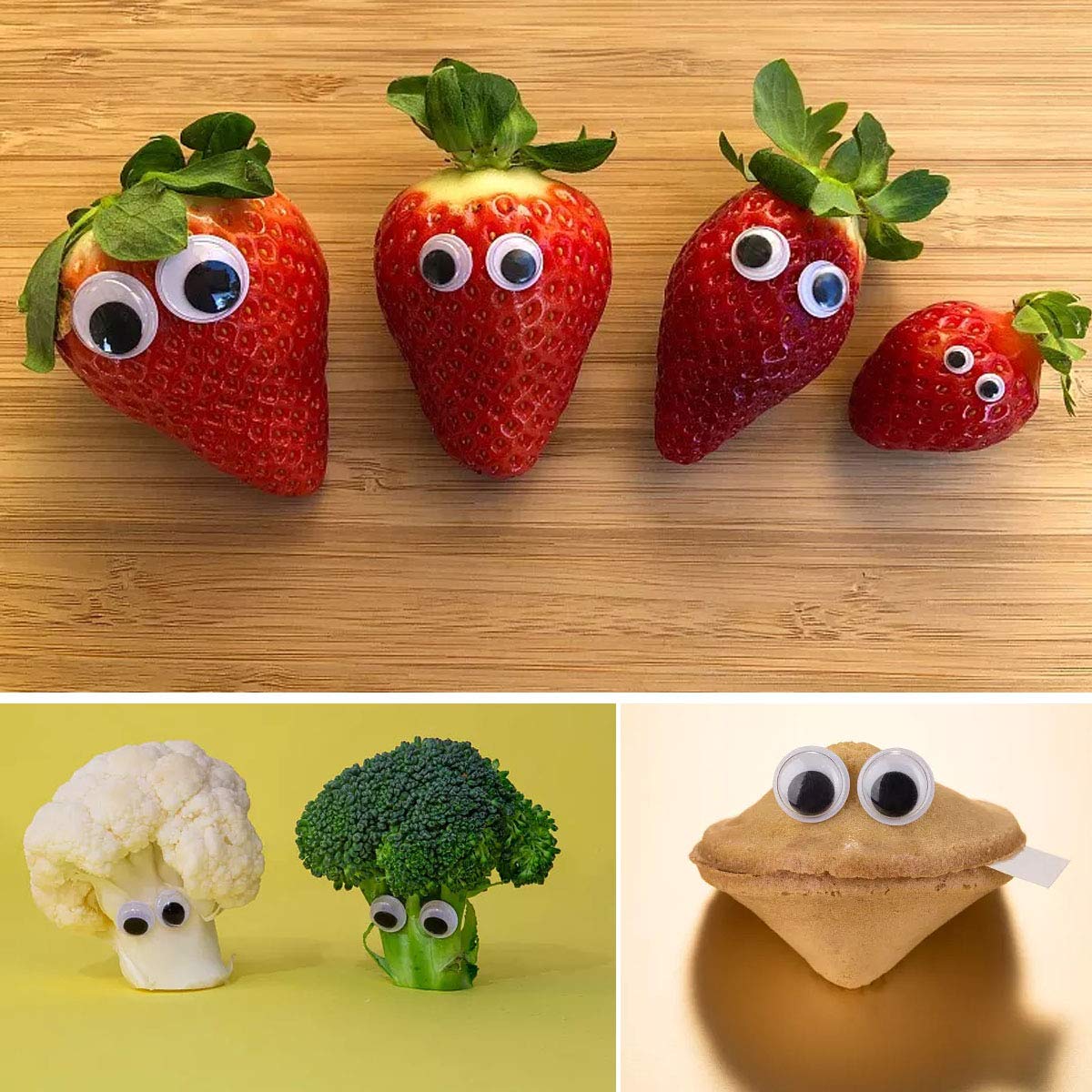 560 Pcs Wiggle Googly Eyes with Self-Adhesive, 6mm 8mm 10 mm 12mm 15mm Mixed Packaging (Black and White) FKEYTO