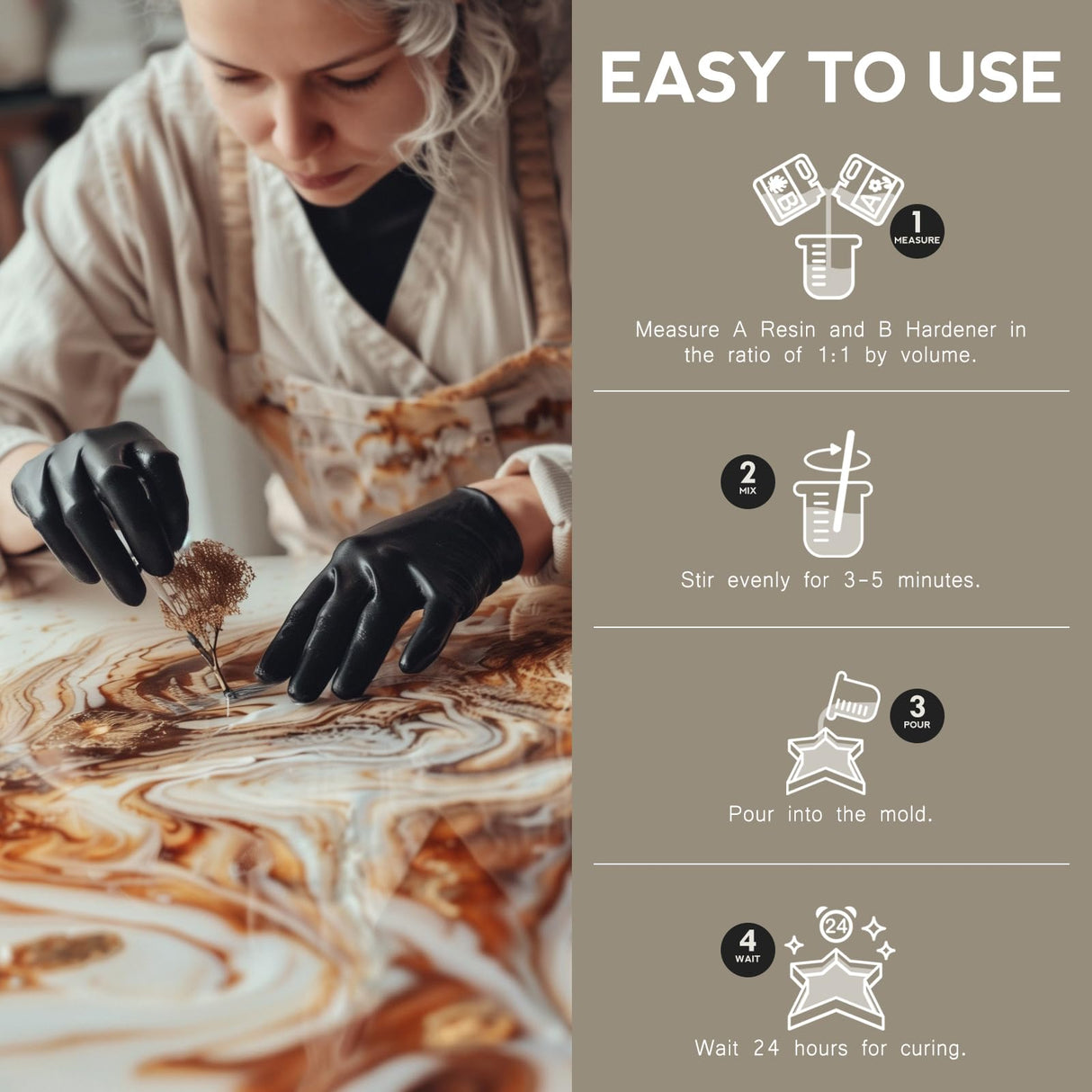 Epoxy Resin 64OZ Kit - Color Kit-Crystal Clear Art Resin and Hardener Kit for Beginners,No Yellowing,No Bubble,Fast Cure,Self Leveling to Easy Mix 1:1 for River Table Top,Art Crafts,Jewelry Making TANSOREX